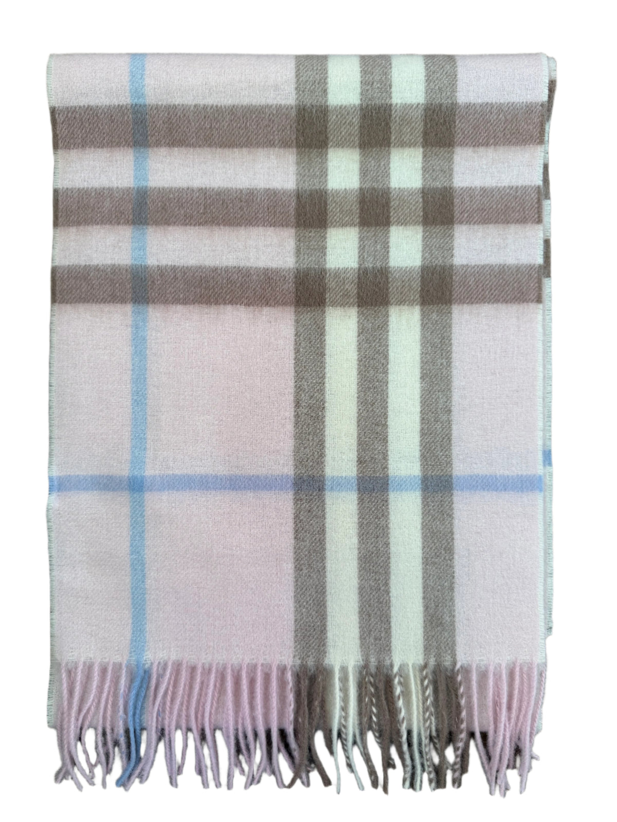 Burberry Classic Baby Pink Check Cashmere Scarf