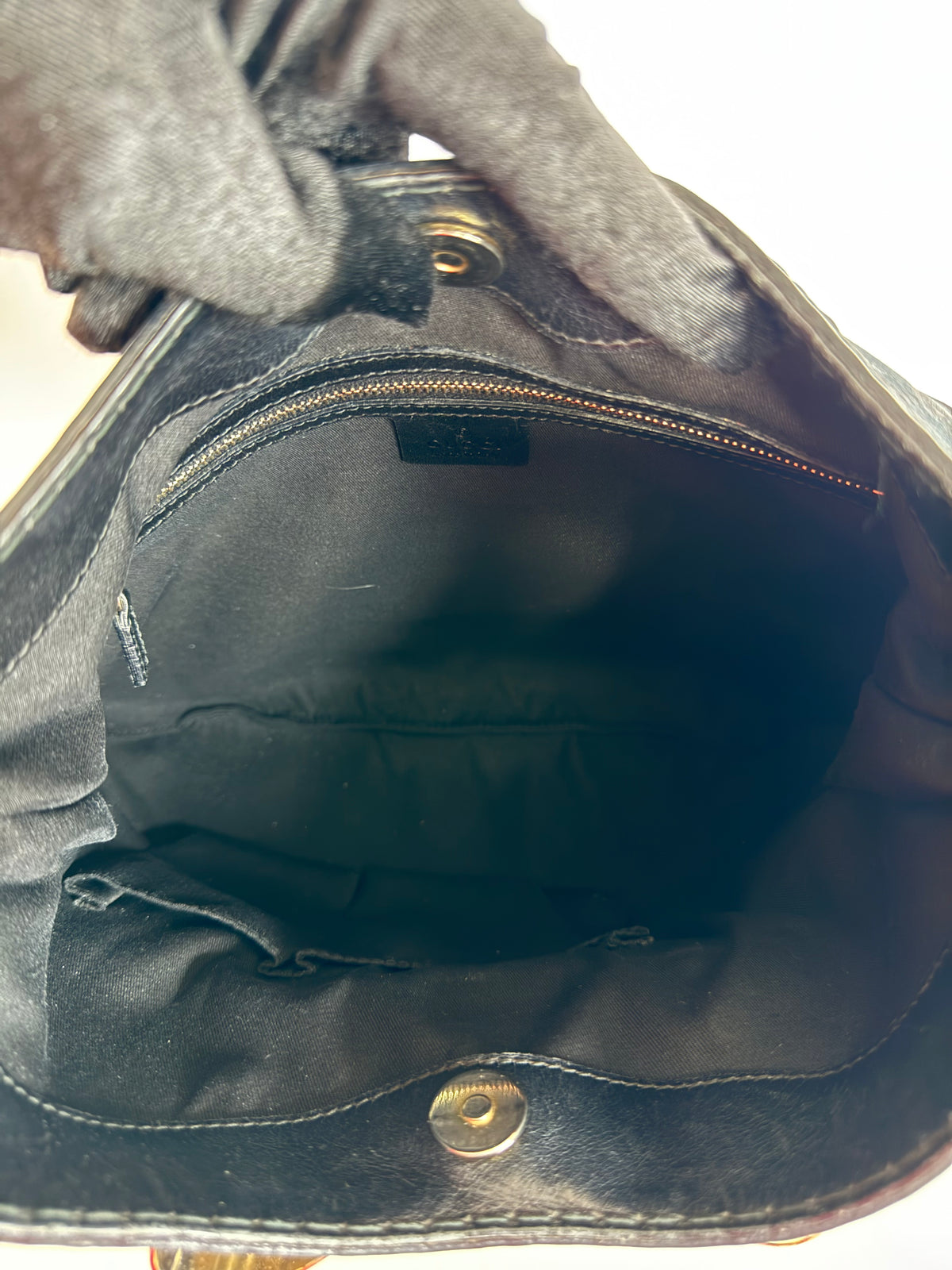 Gucci Black GG Canvas Queen Medium Hobo Bag