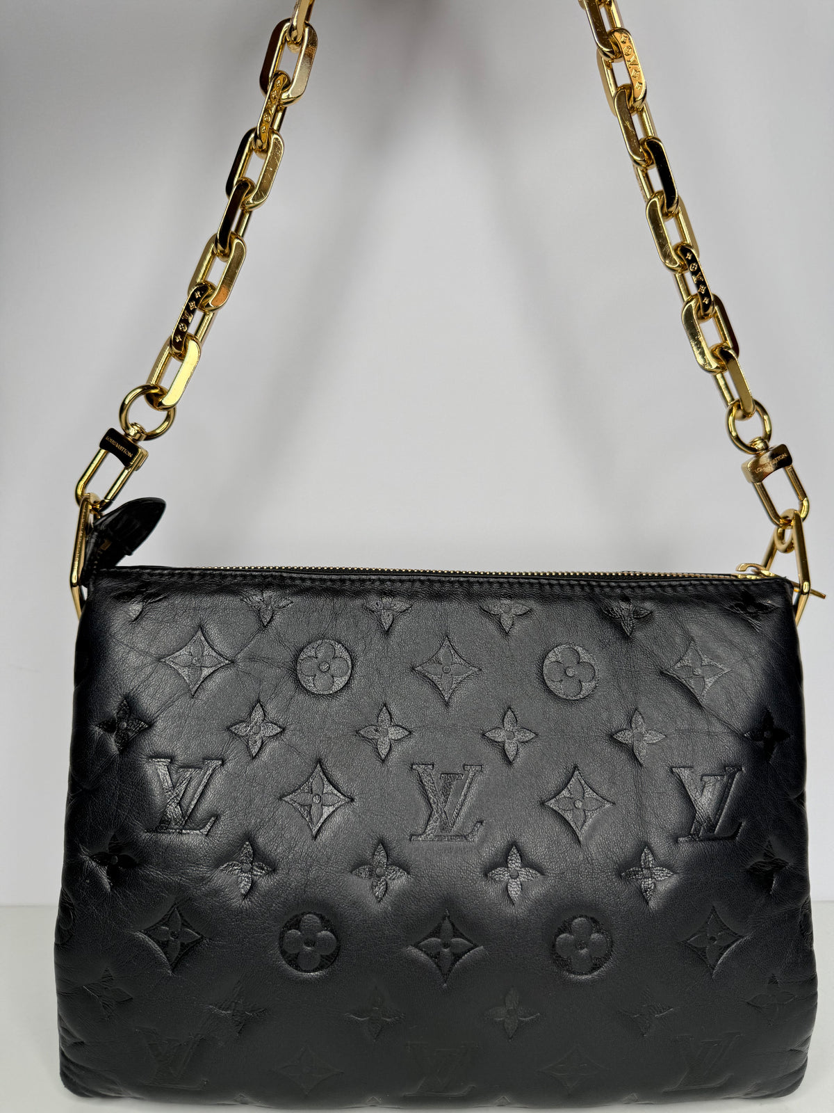 Louis Vuitton Coussin PM Black Monogram Embossed Puffy Lambskin