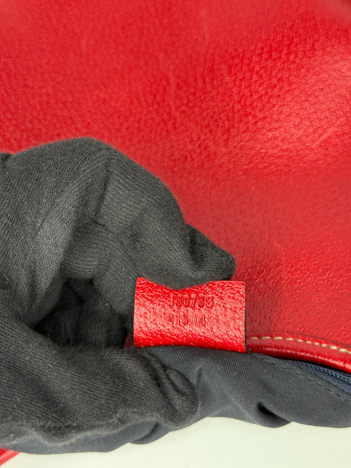 Gucci Red Leather Abbey D Ring Hobo Bag