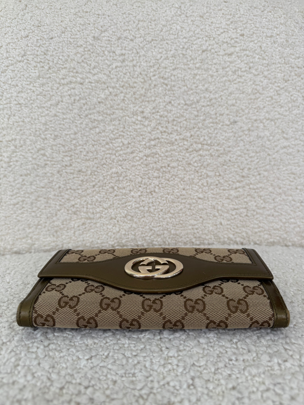 Gucci GG Interlocking Canvas Bifold Long Wallet Brown