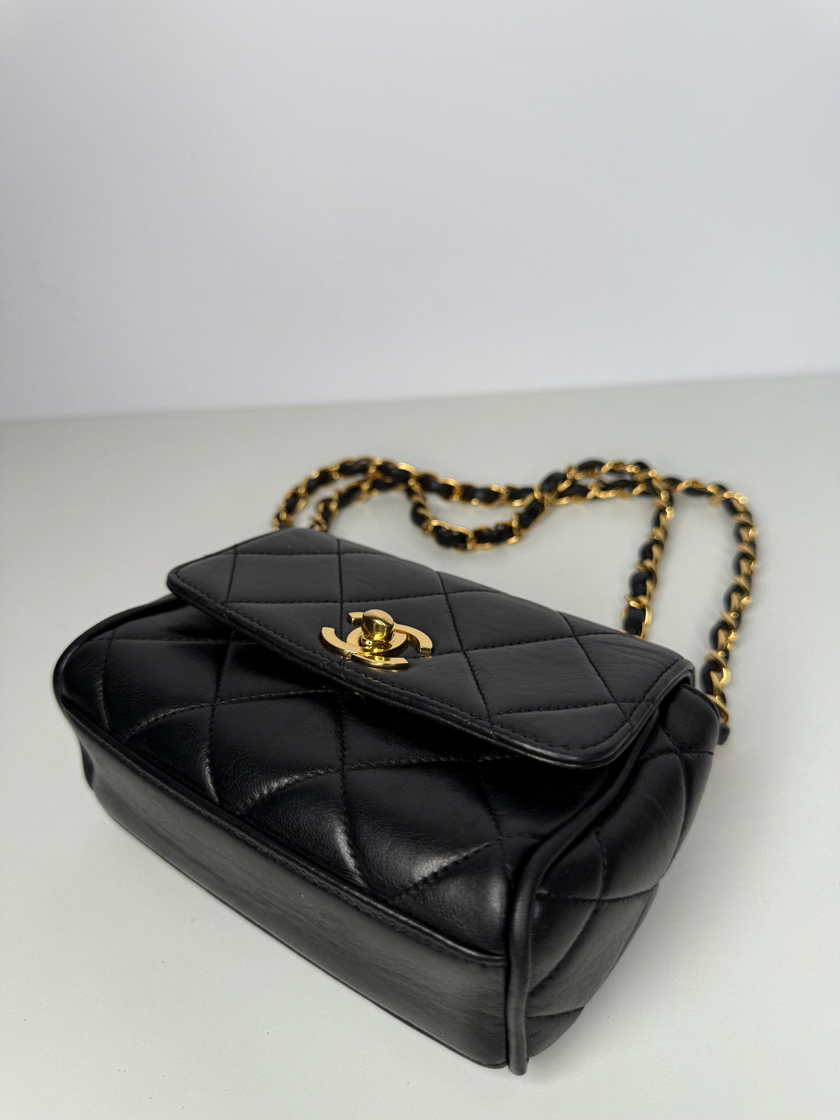 Chanel Black Lambskin Mini CC Flap Bag