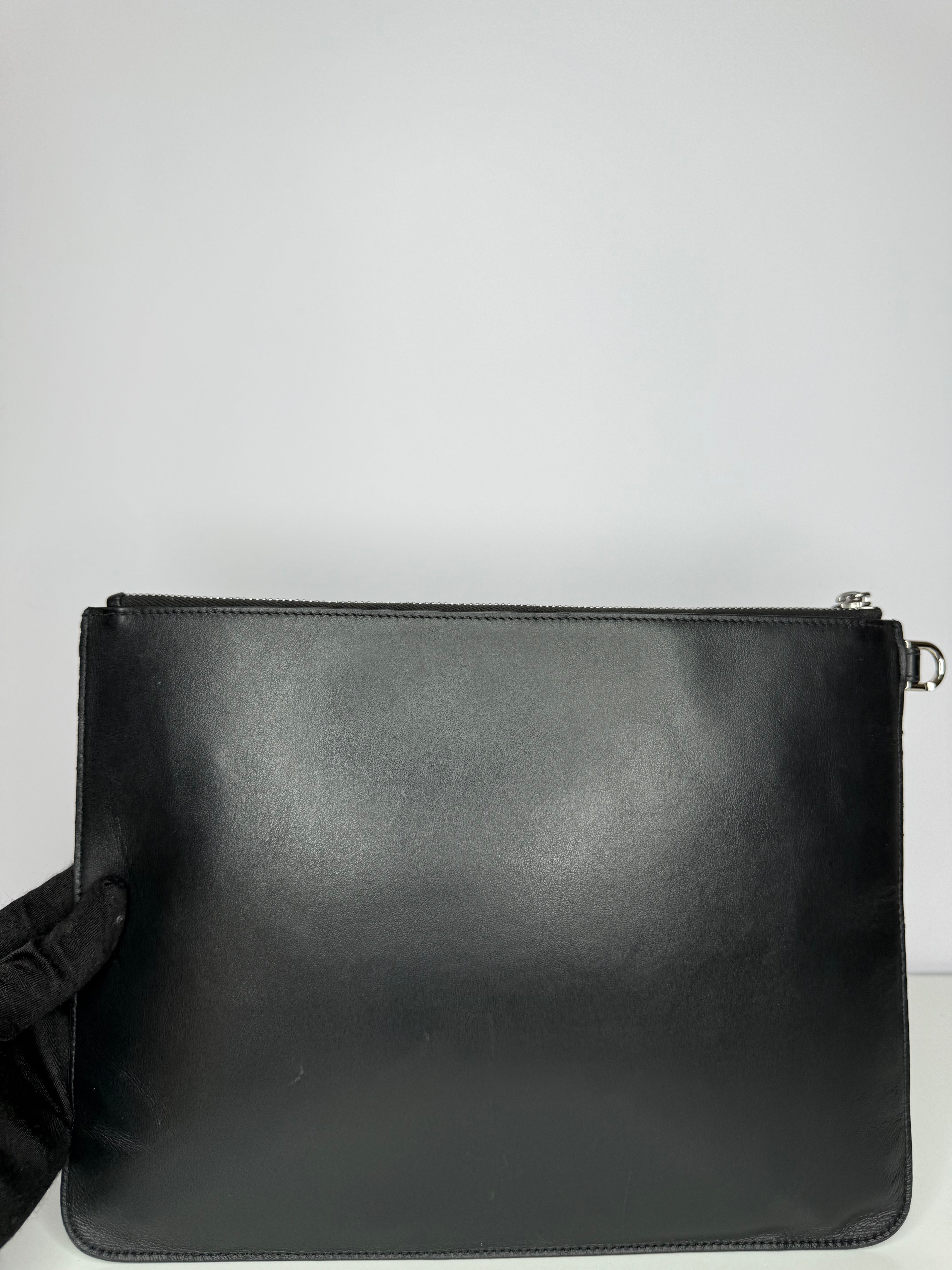 Givenchy Black Leather Studded Zip Pouch