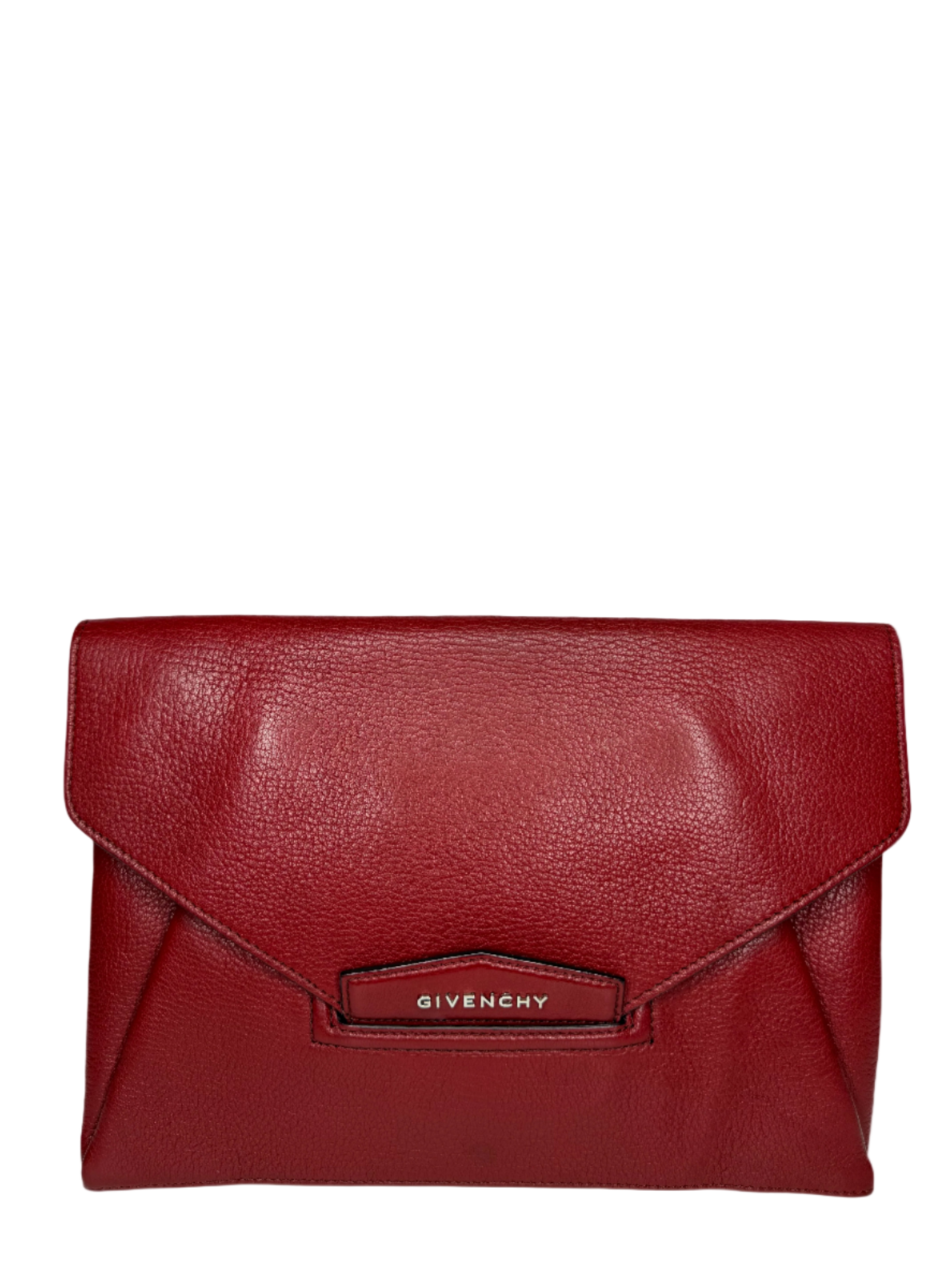 Givenchy Red Sugar Goatskin Leather Envelope Clutch Bag