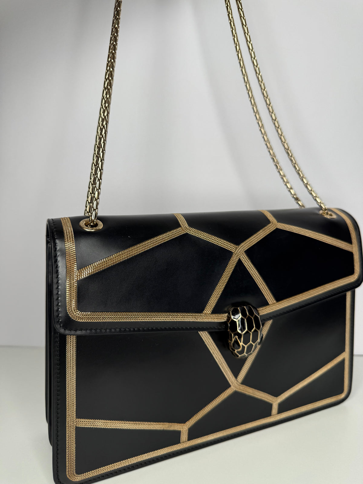 Bvlgari Glam Rebel Serpenti Forever Black Shoulder Bag