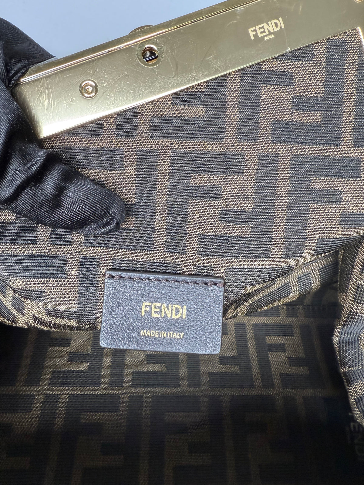 Fendi First Midi Brown FF Jacquard Bag