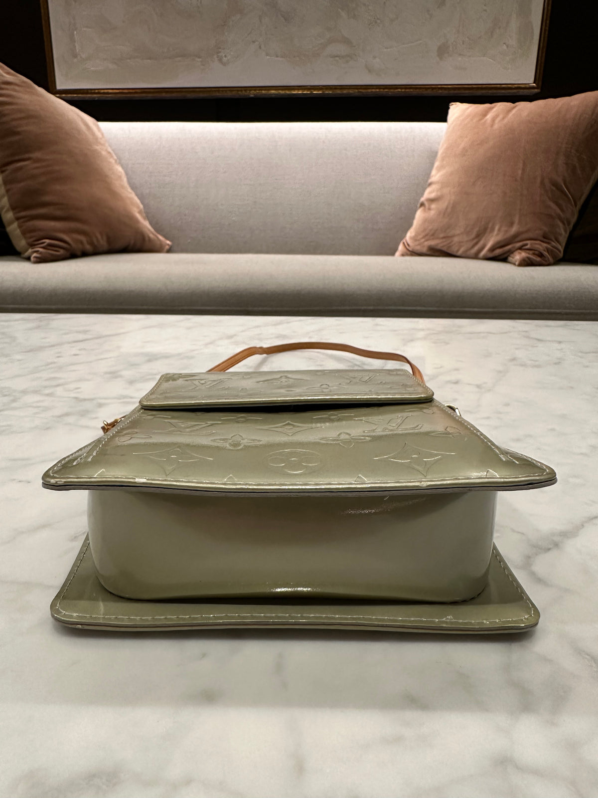 Louis Vuitton Silver Monogram Vernis Mott Bag