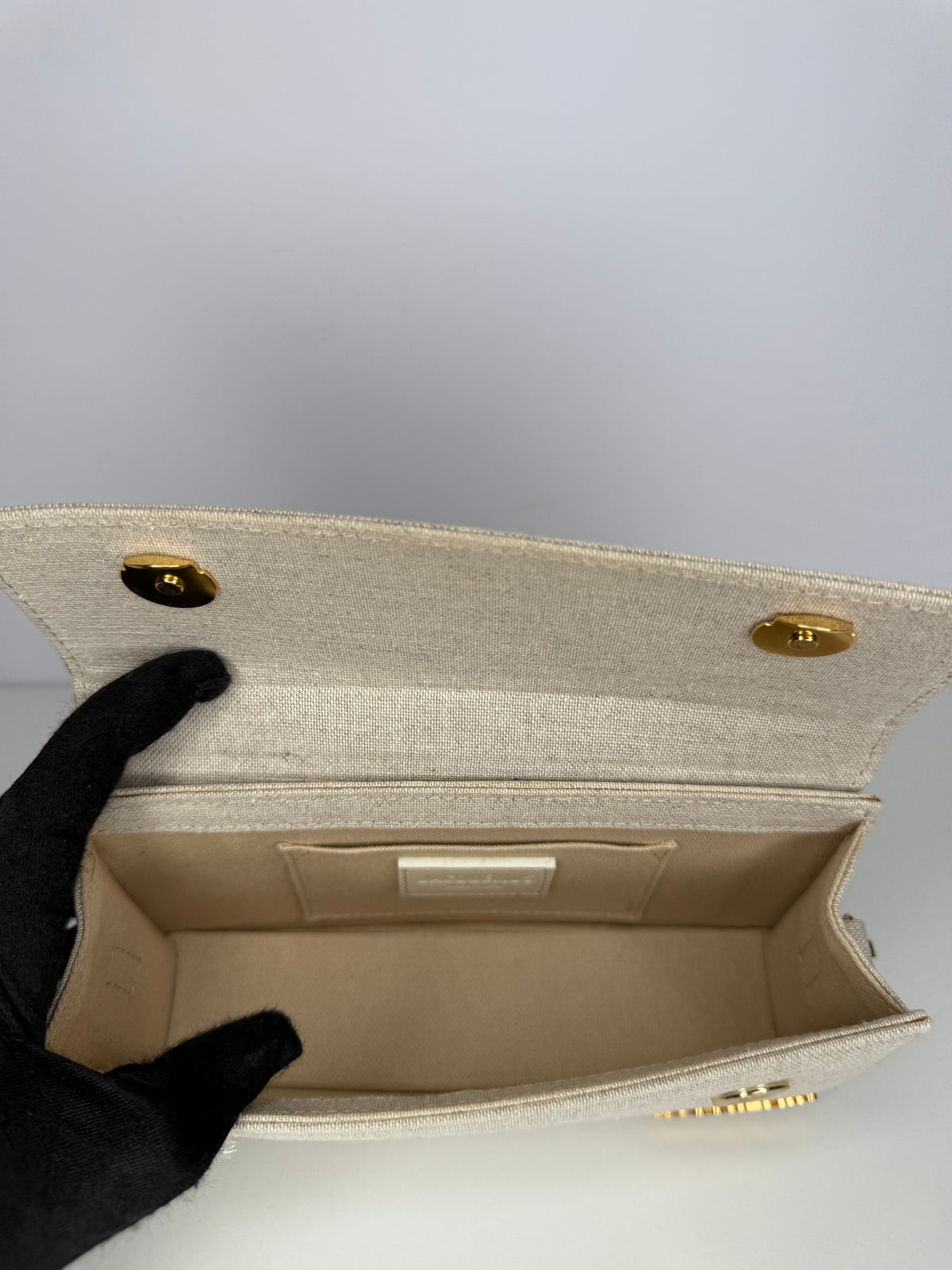 Jacquemus Le Chiquito Long in Beige Canvas Top Handle Bag