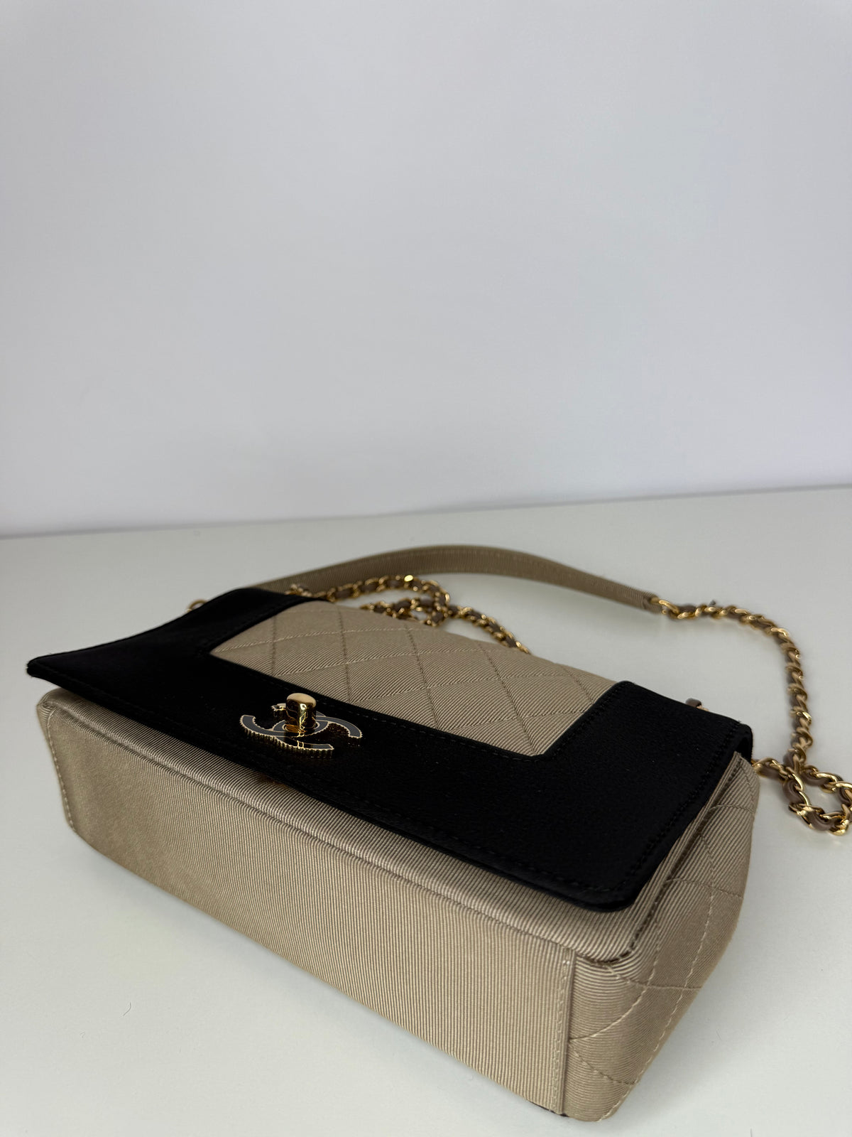 Chanel Mademoiselle Vintage Quilted Grosgrain Small Flap Bag