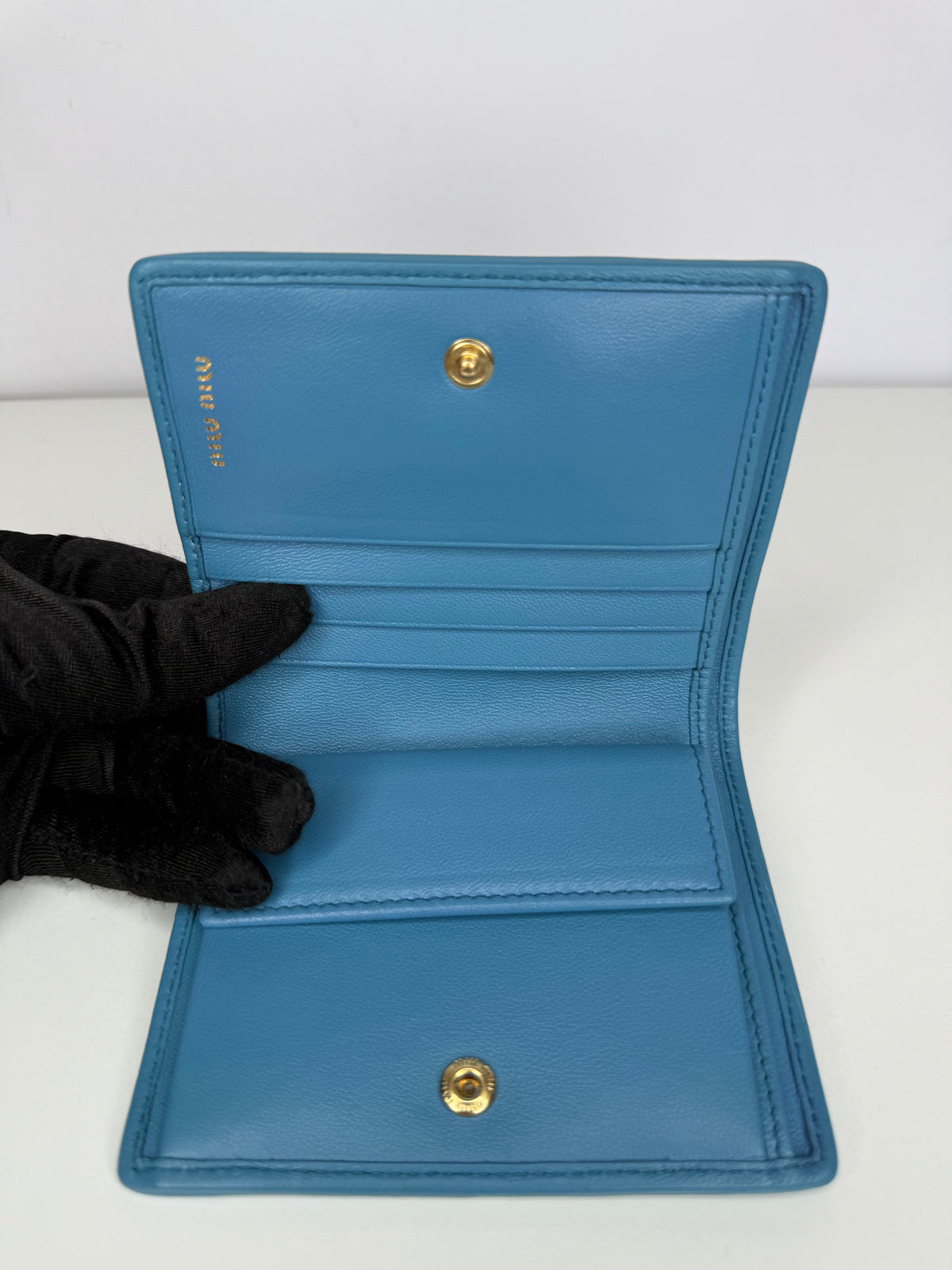 Miu Miu Small Blue Leather Wallet