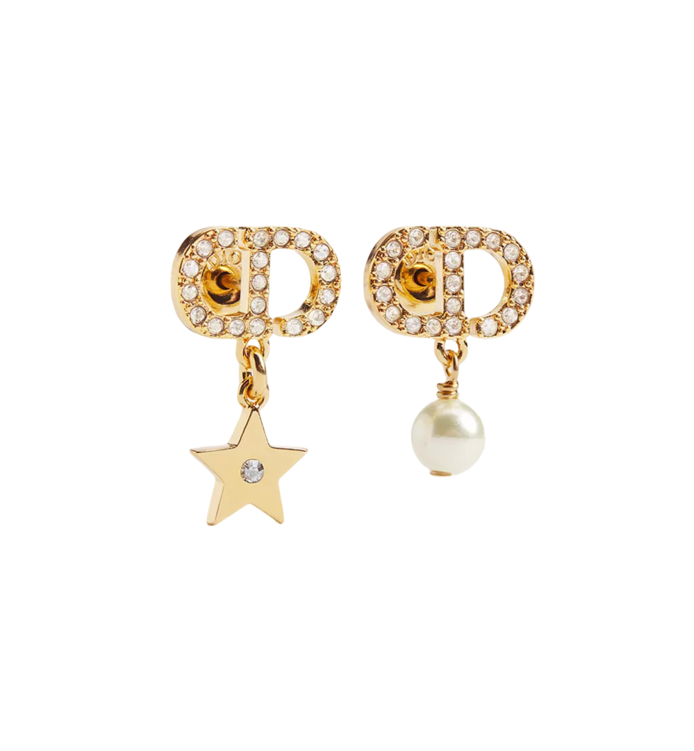 Christian Dior Star/Pearl Lucky Charms Petit CD Earrings
