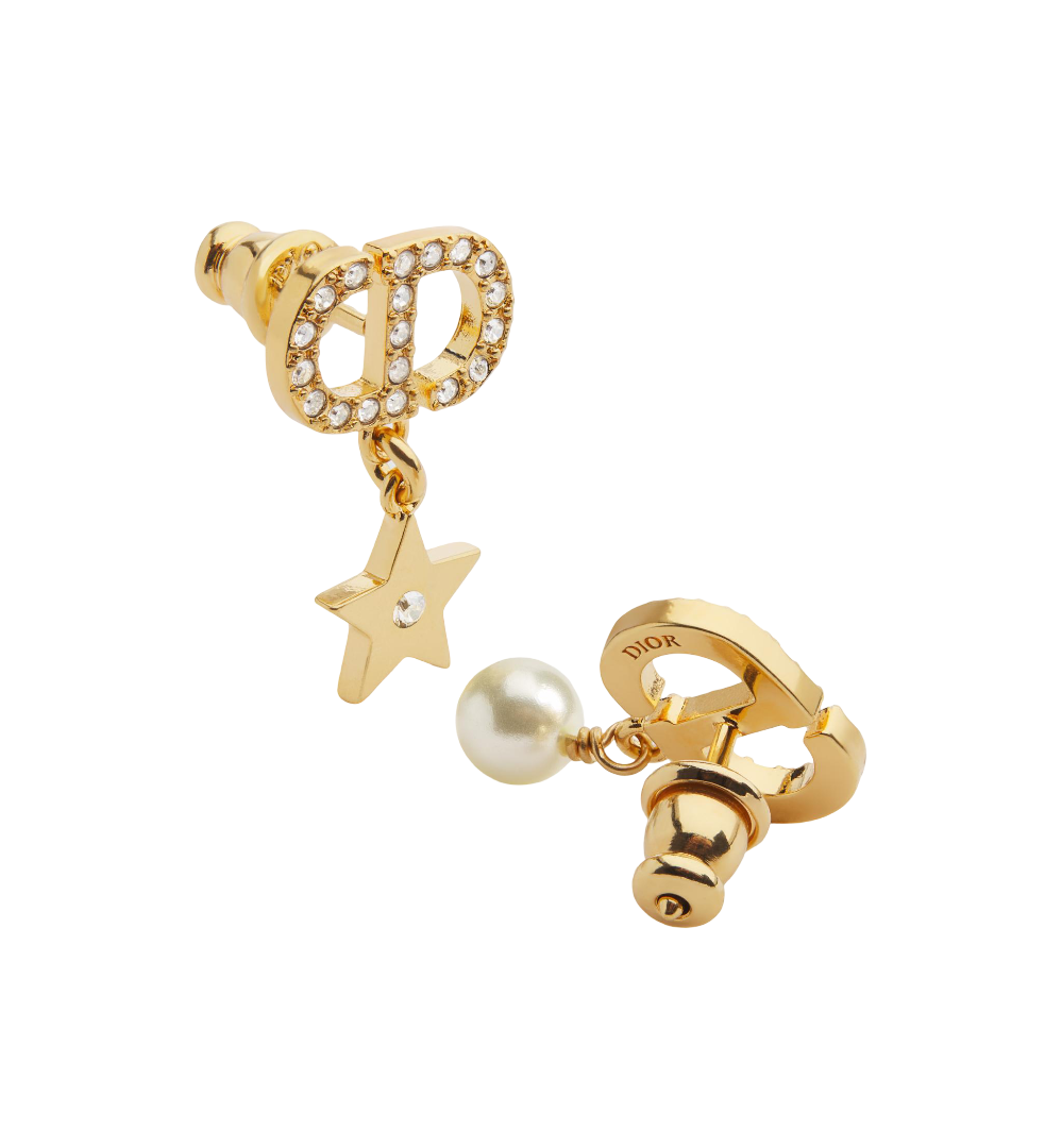 Christian Dior Star/Pearl Lucky Charms Petit CD Earrings