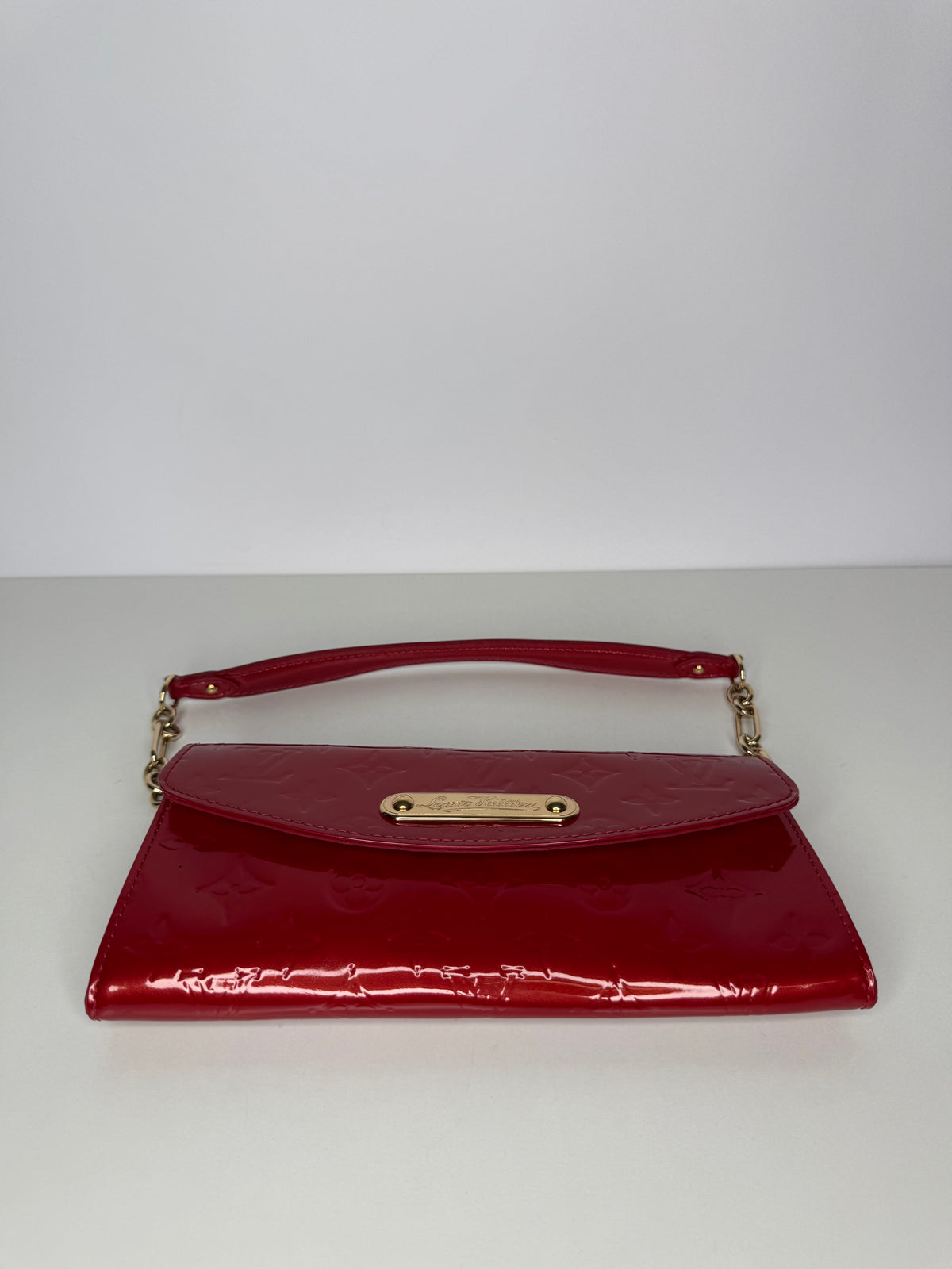 Louis Vuitton Rose Pop Monogram Vernis Sunset Boulevard Clutch Bag