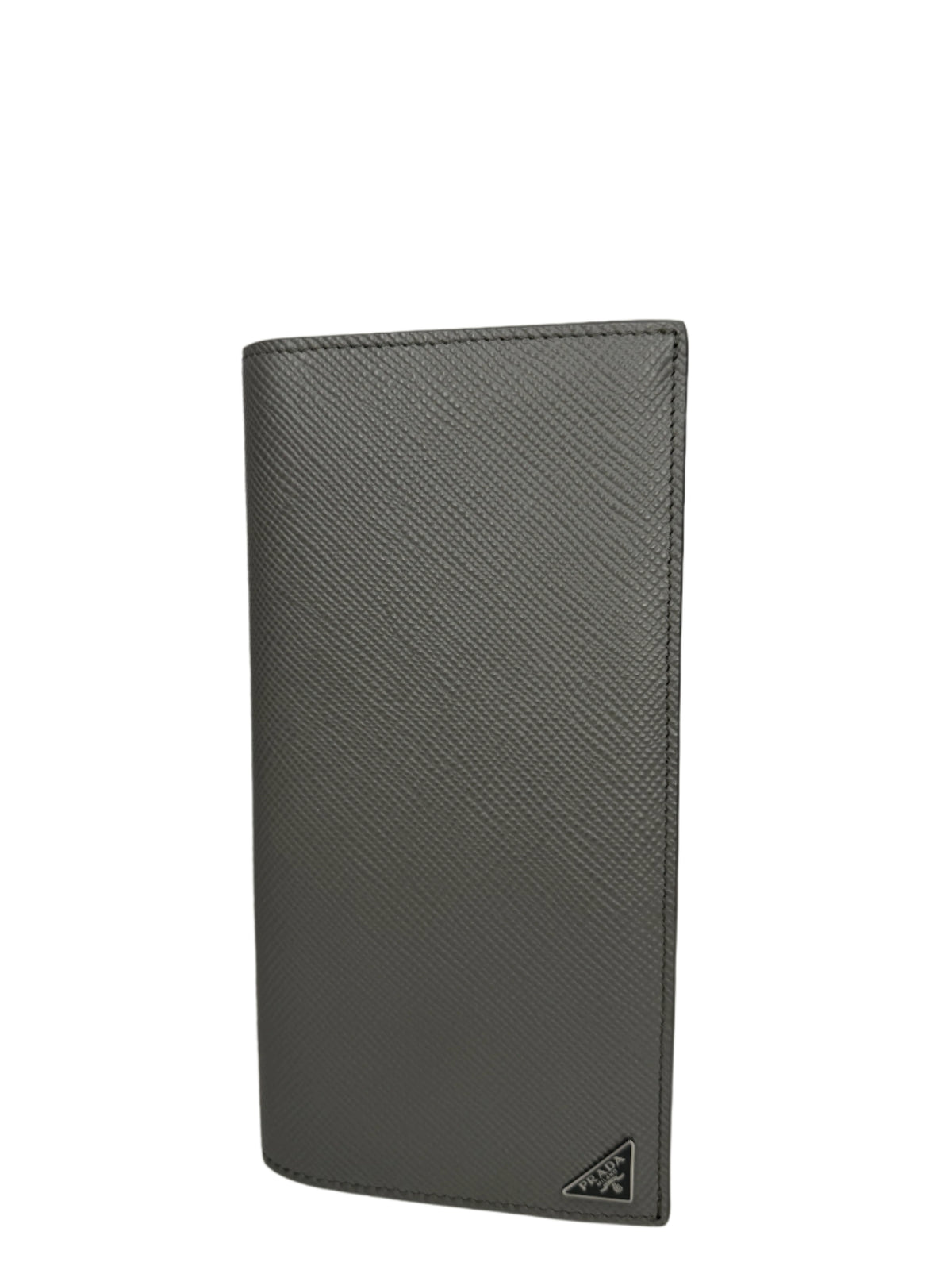 Prada Grey Saffiano Leather Bi Fold Long Wallet