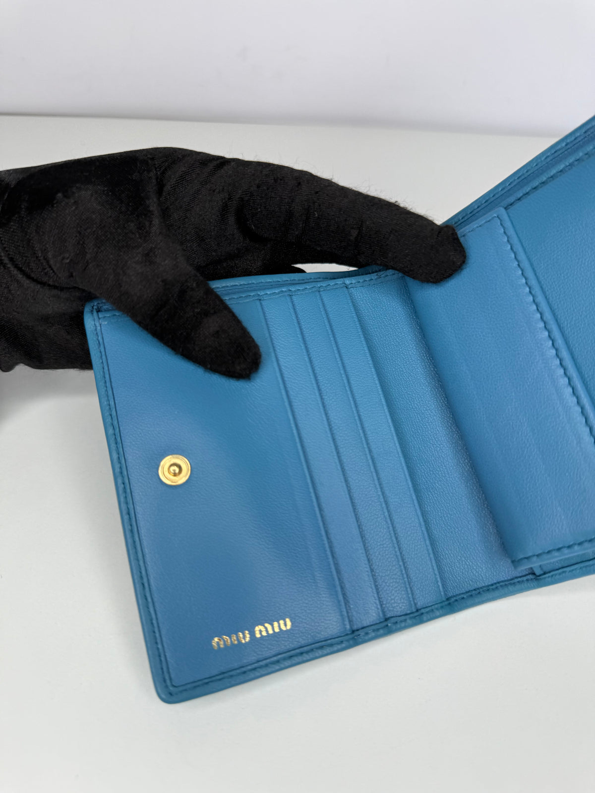 Miu Miu Small Blue Leather Wallet
