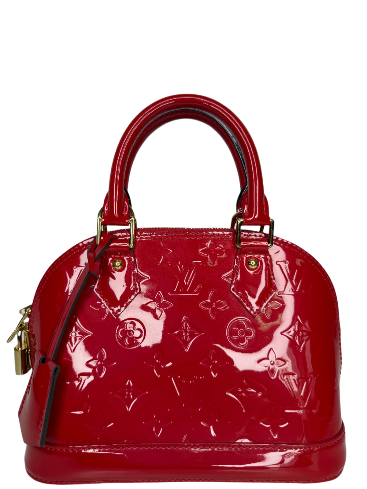 Louis Vuitton Alma BB Red Monogram Vernis Leather