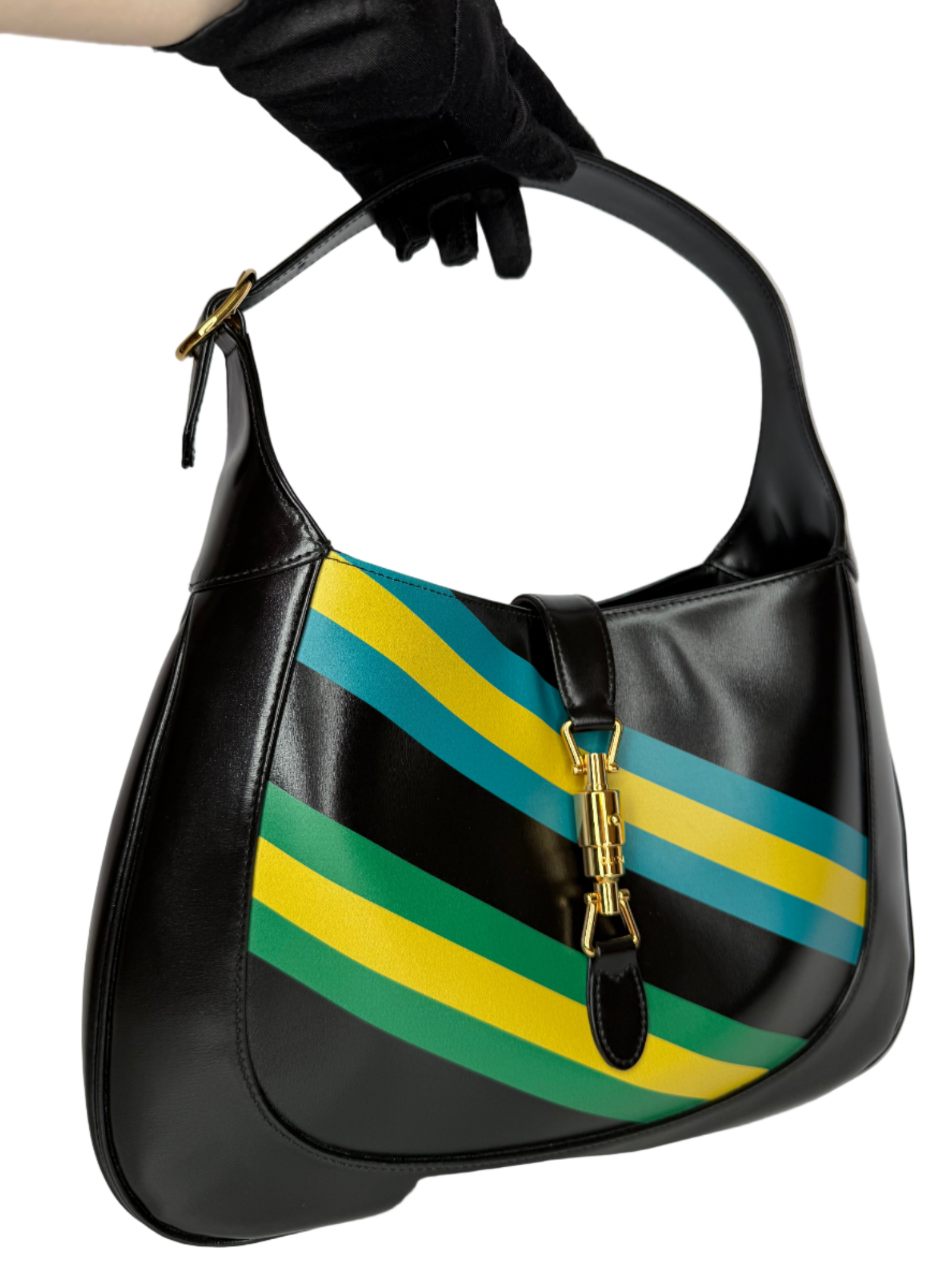 Gucci Jackie 1961 Centum Geometric Limited Edition Black Hobo Bag