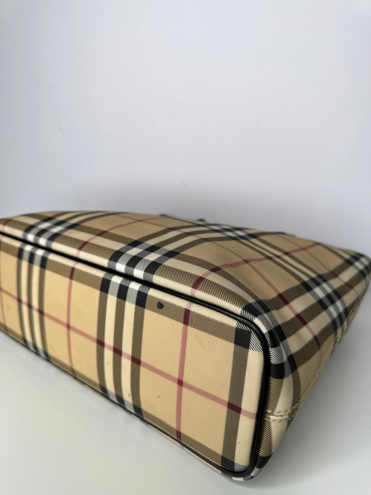 Burberry Beige Nova Check Canvas Shopper Tote