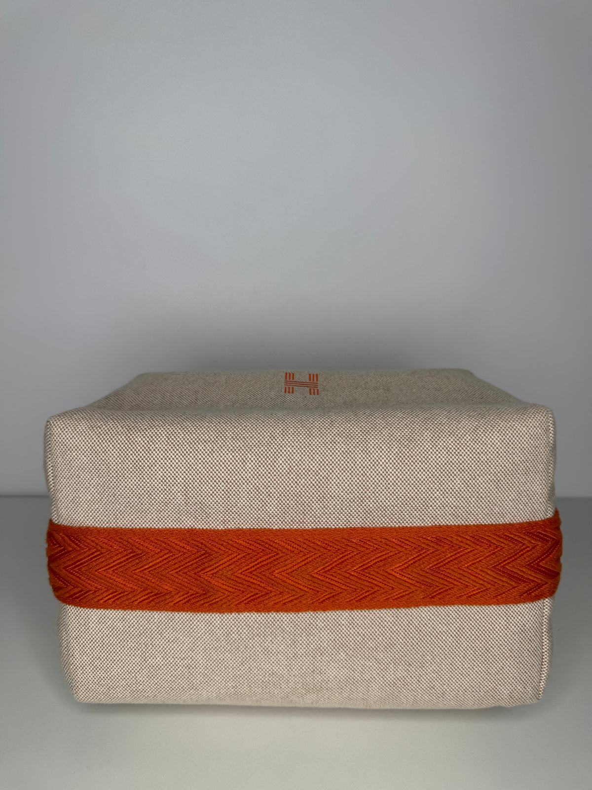 Hermes Canvas Large Bride-A-Brac Pouch Natural Orange