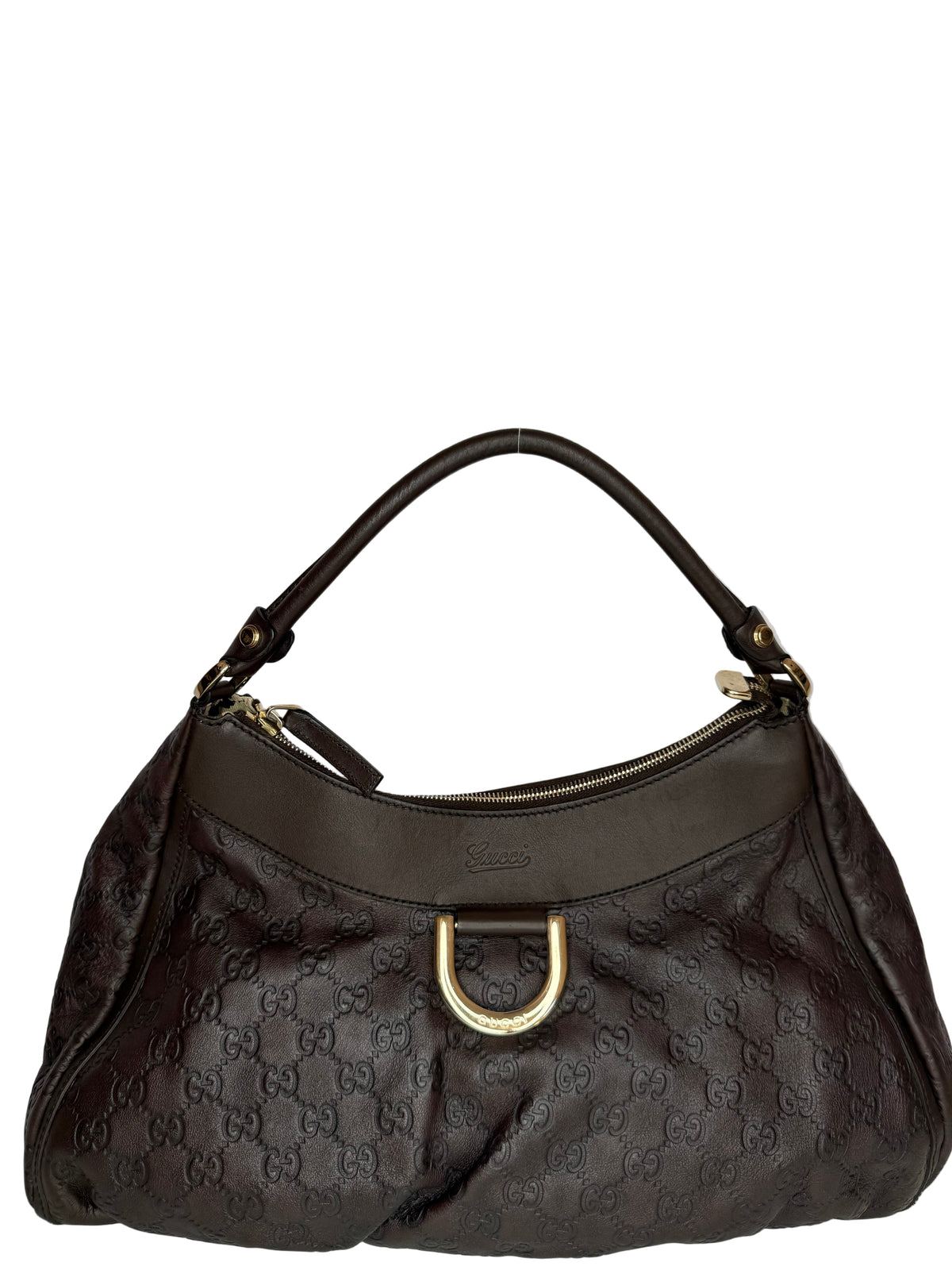 Gucci D Ring Guccissima Brown Leather Hobo Bag