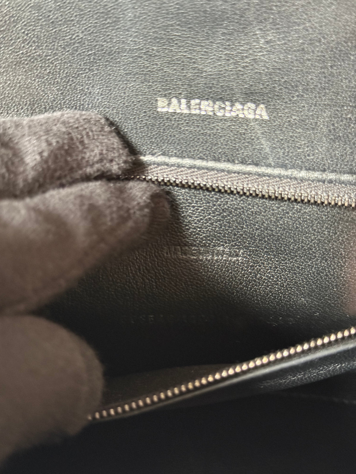 Balenciaga S Hourglass Croc Embossed Bag Black