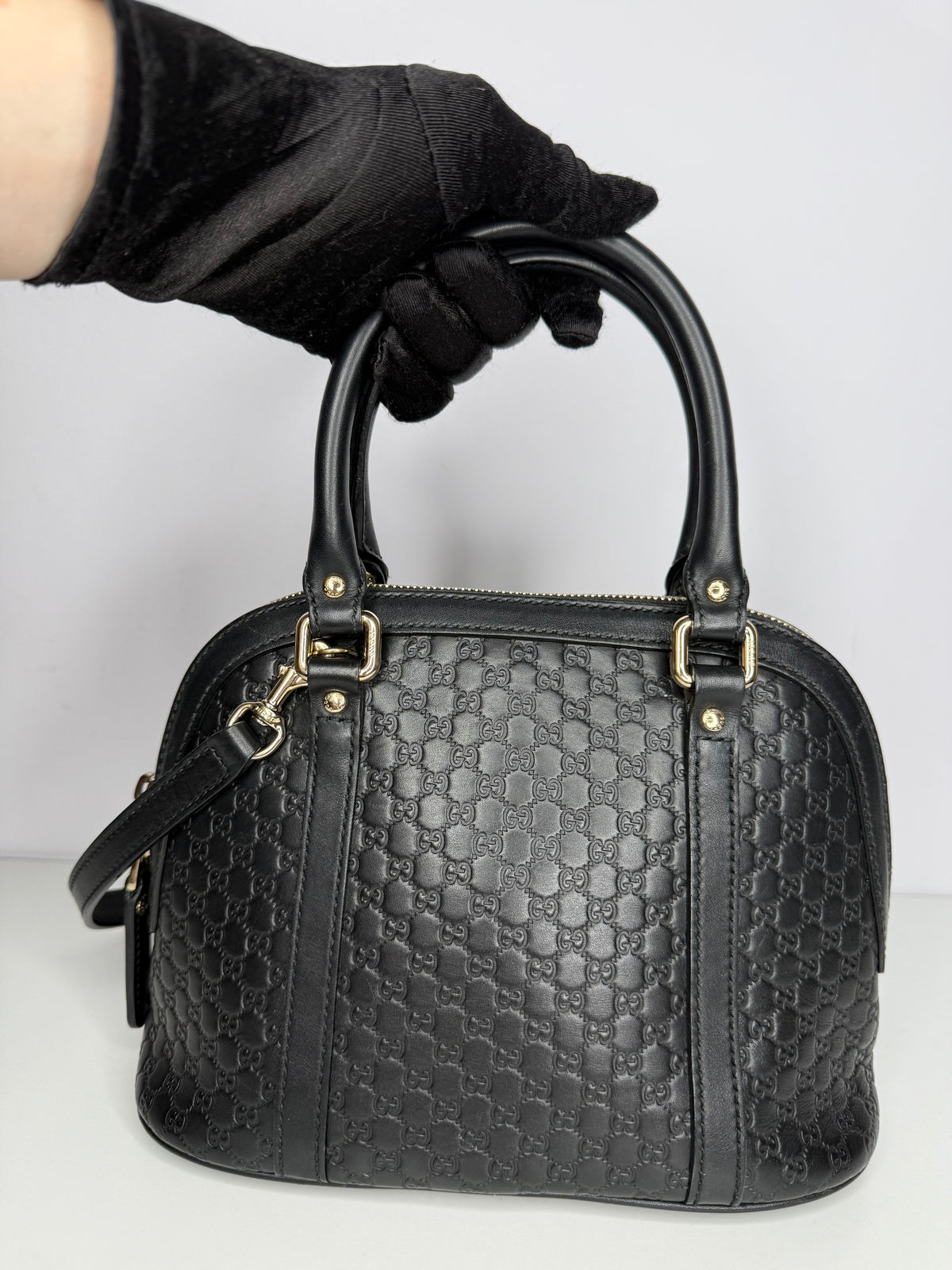 Gucci Black Microguccissima Leather Mini Dome Bag