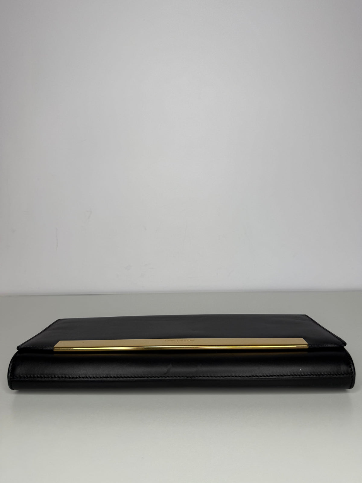 Saint Laurent Black Smooth Calfskin Leather Lutetia Flap Clutch