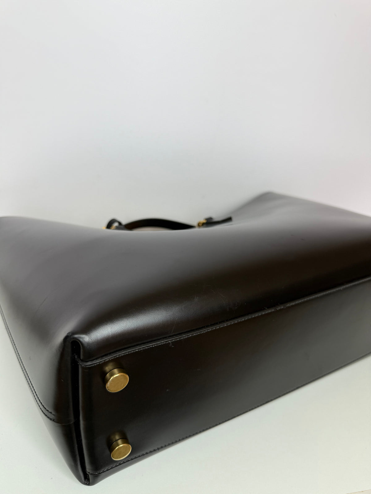 Saint Laurent Black Leather Monogram Double Chain Tote