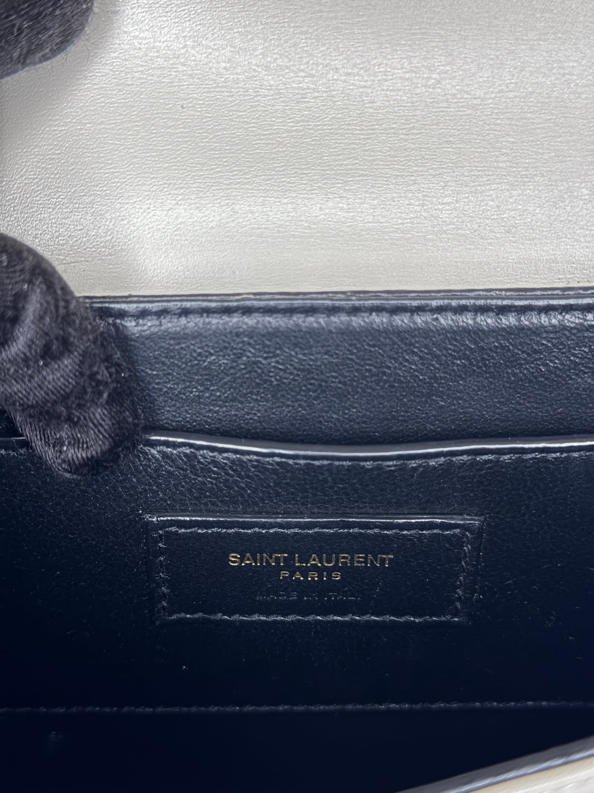 Saint Laurent Solferino Small Satchel In Box Leather Blanc Vintage