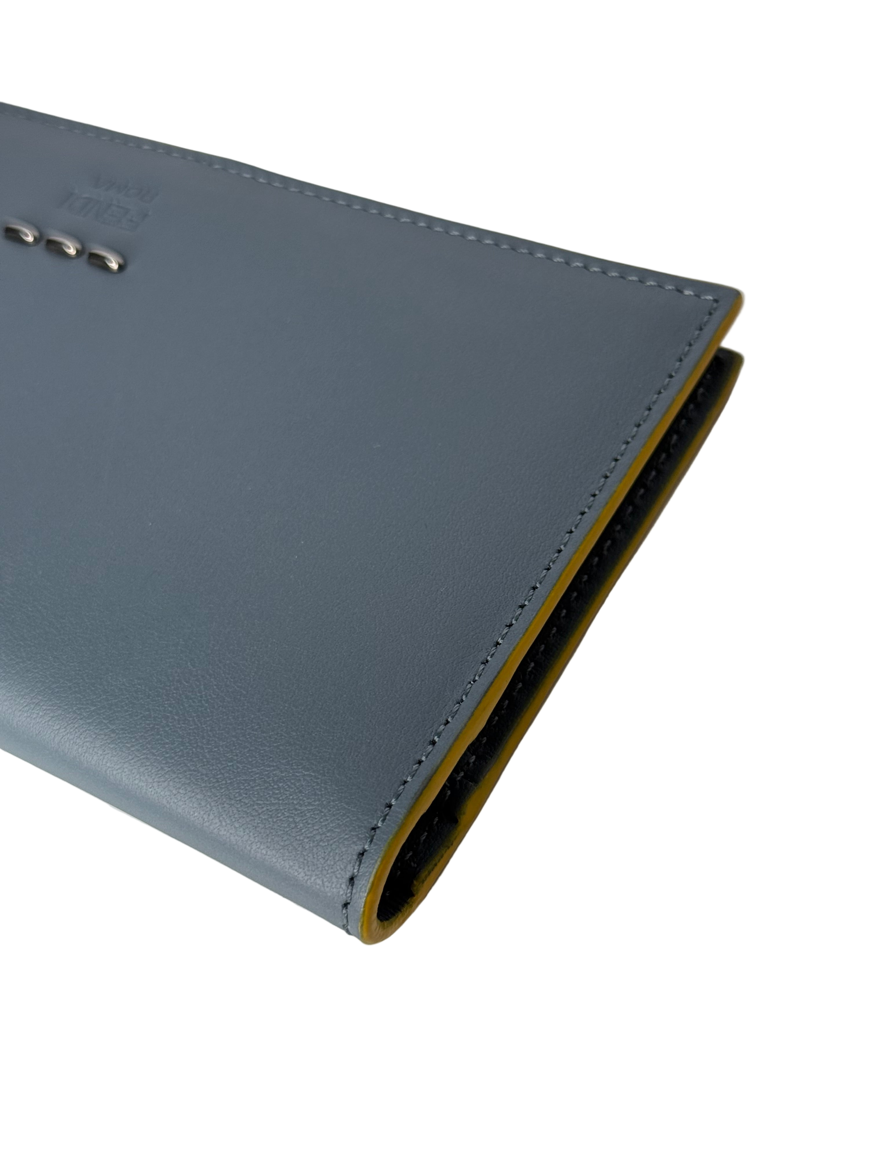 Fendi Grey Leather Continental Bifold Bill Wallet