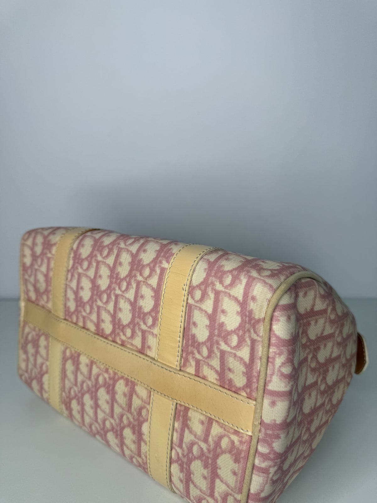Christian Dior Vintage Pink Trotter Boston Bag