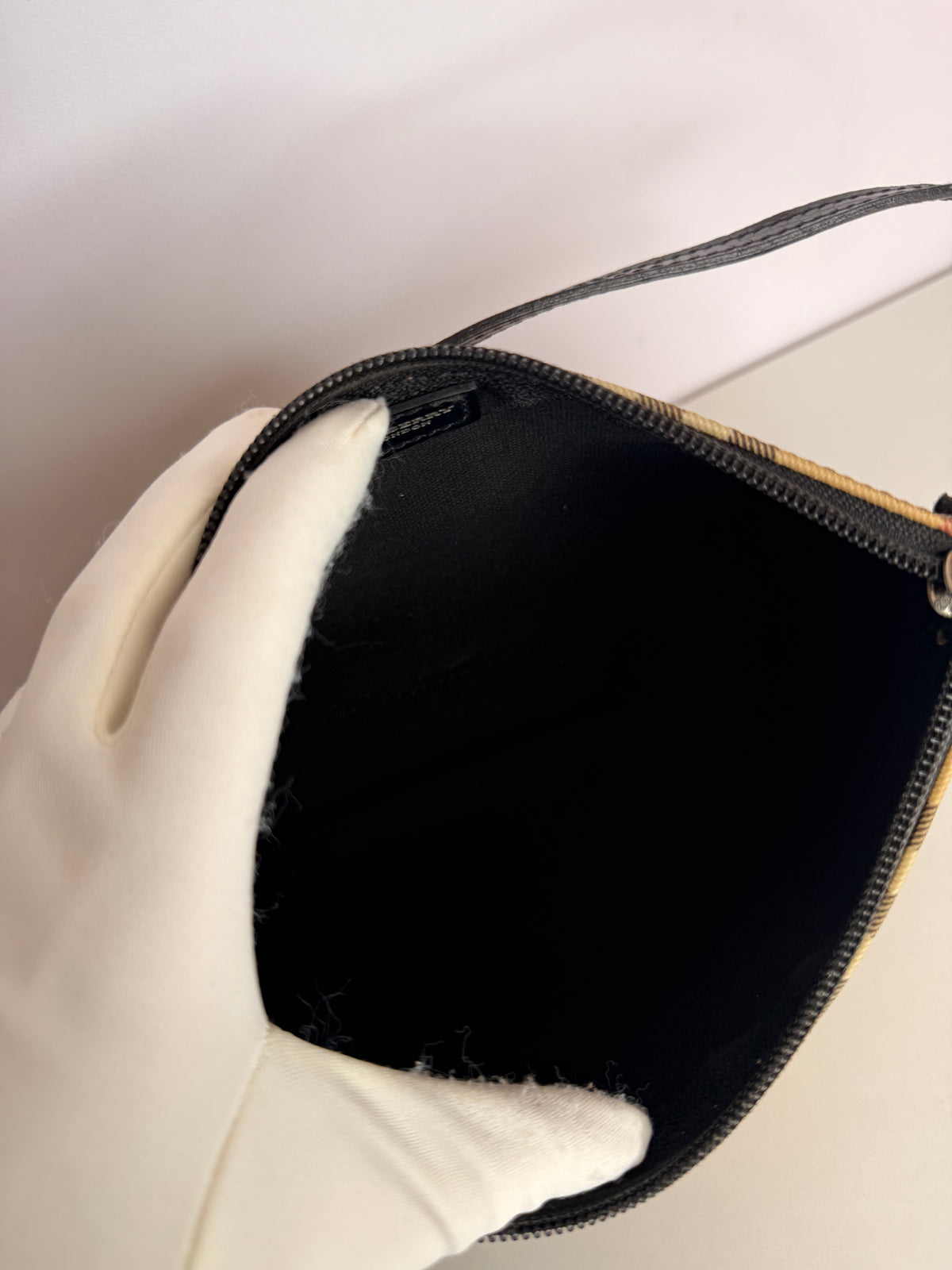 Burberry Beige House Check PVC Pochette