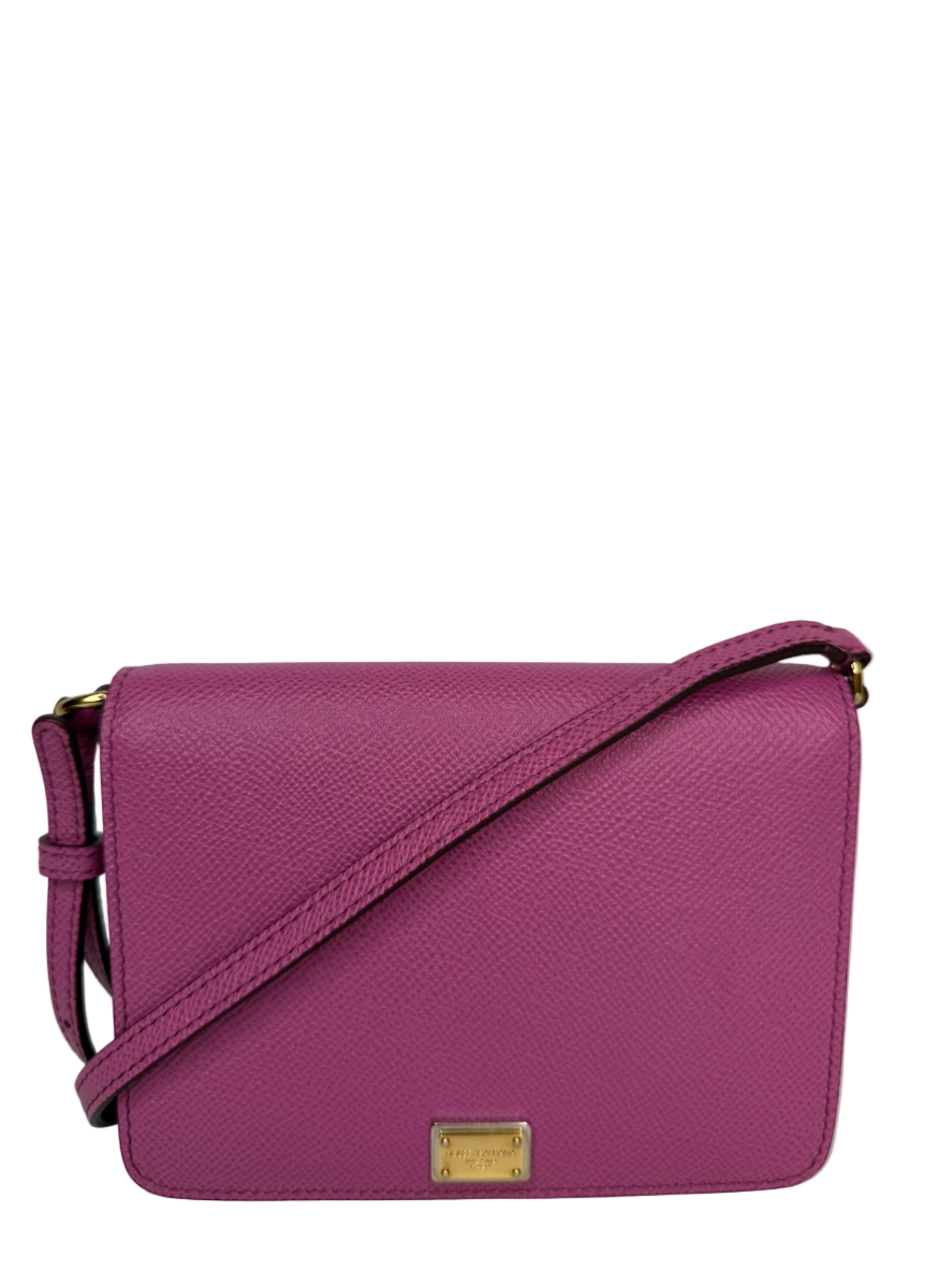 Dolce Gabbana Pink Dauphine Leather Mini Crossbody Bag
