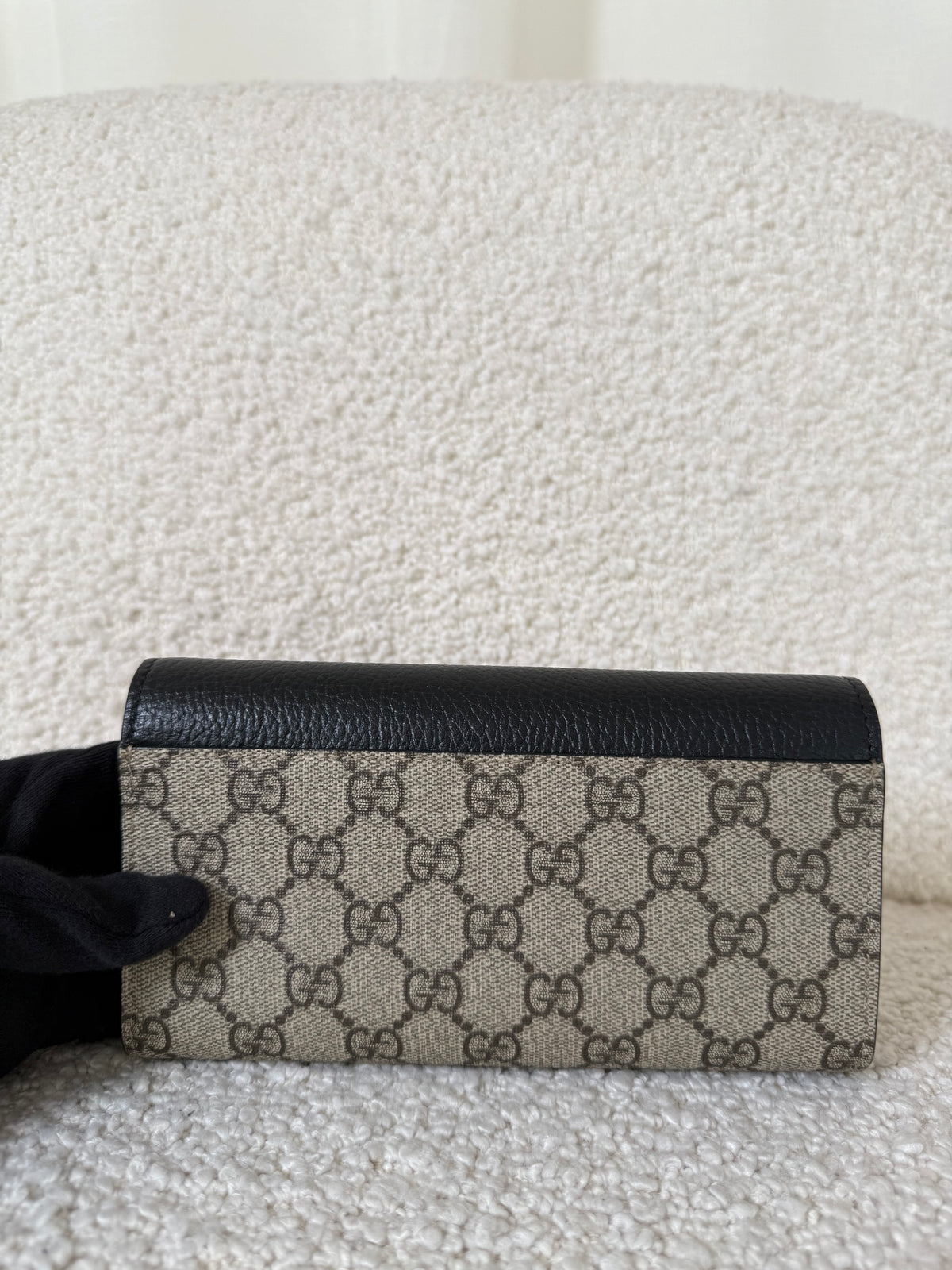 Gucci GG Marmont Beige/Black Bi-Color Leather Continental Wallet