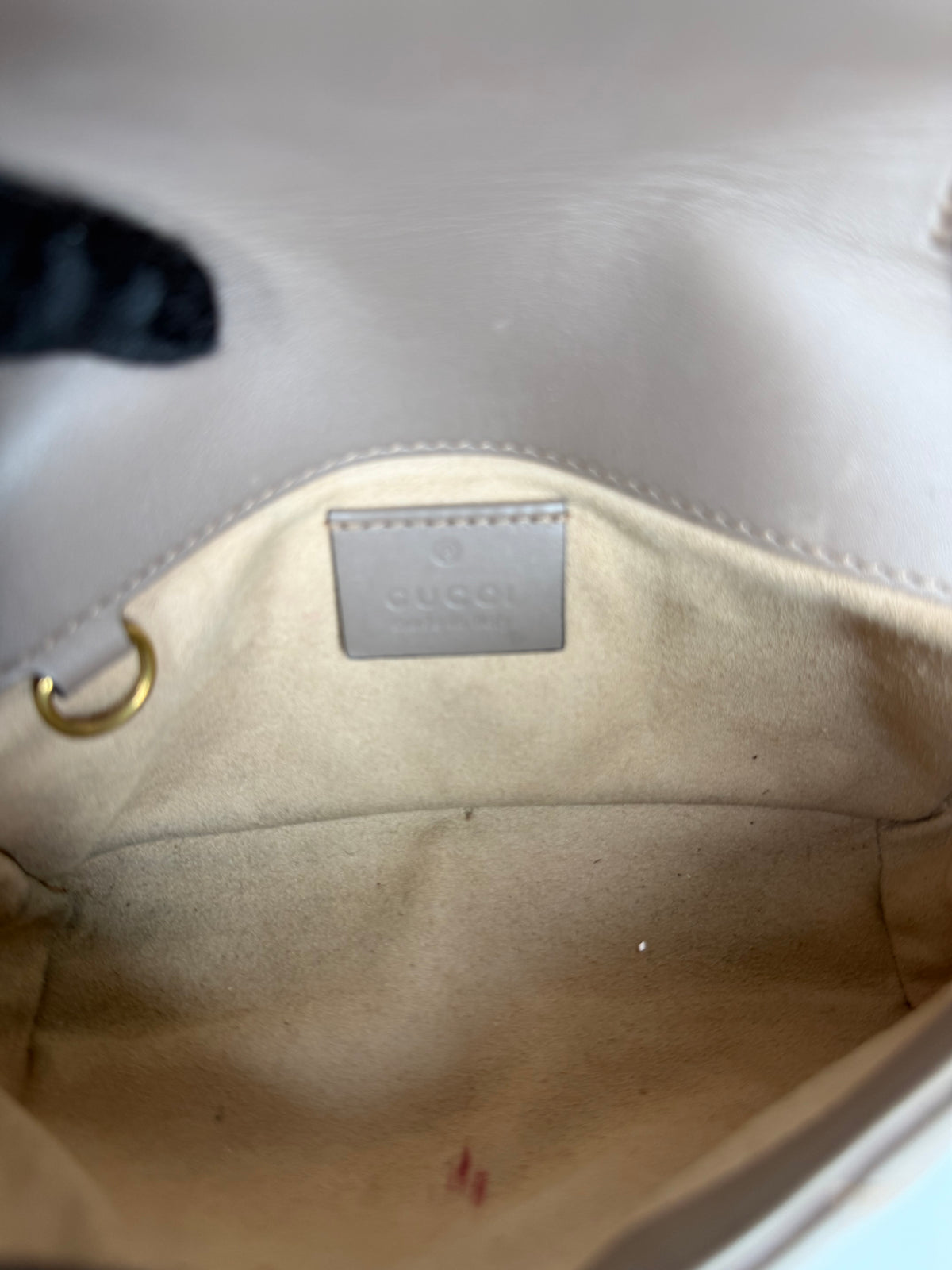 Gucci Calfskin Matelasse Super Mini GG Marmont Shoulder Bag Porcelain Rose