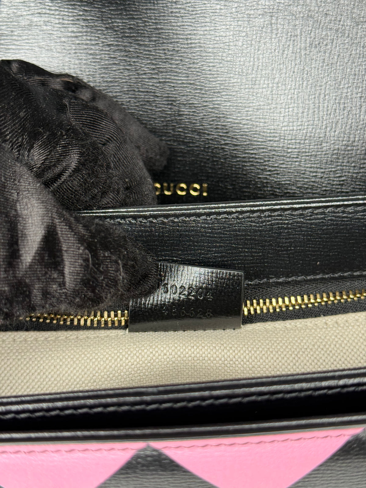 Gucci Horsebit 1955 Multicolor Geometric Pattern on Black Leather Shoulder Bag