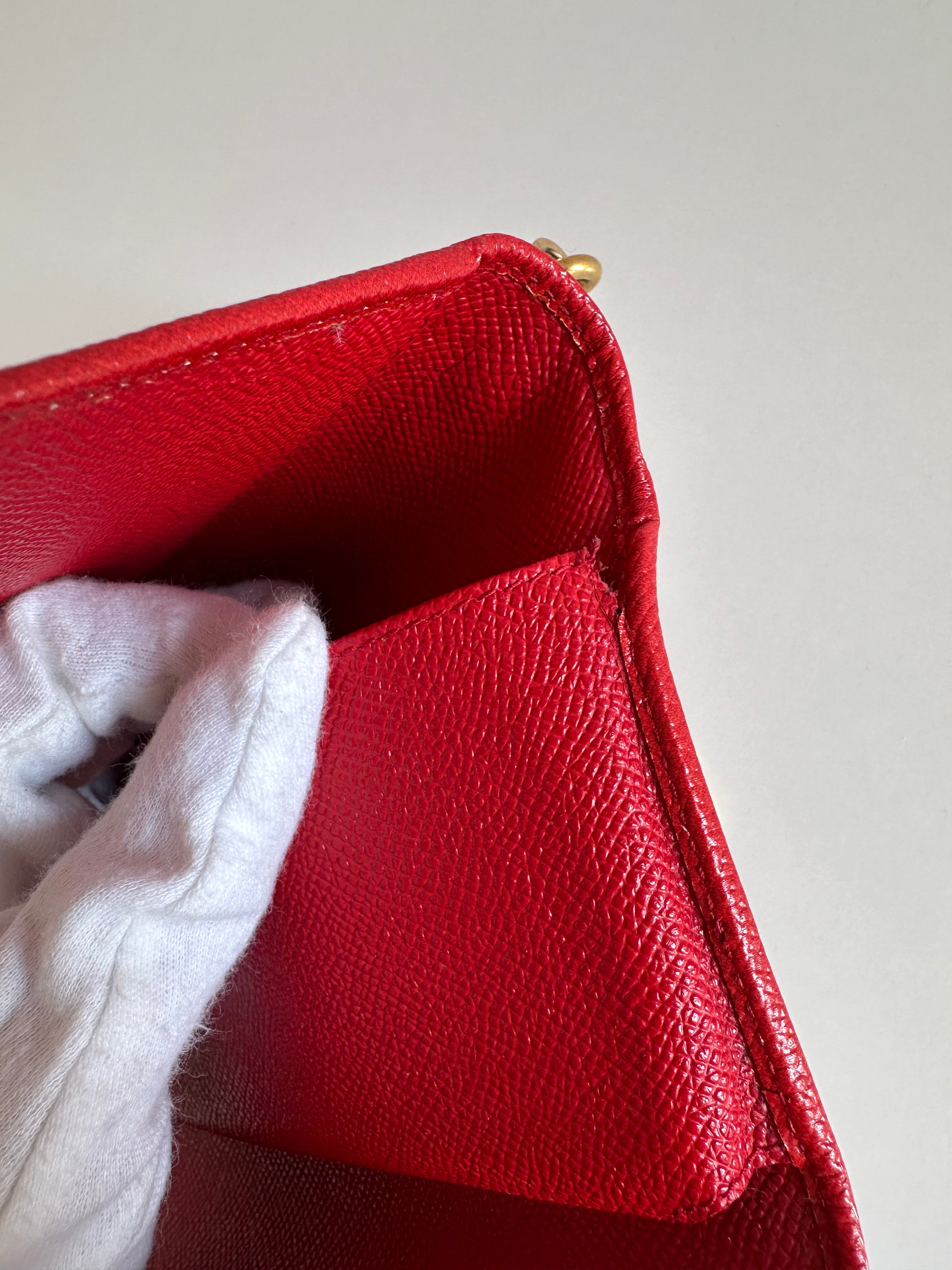 Dolce Gabbana Red/White Striped Leather Mini Sicily Von Bag
