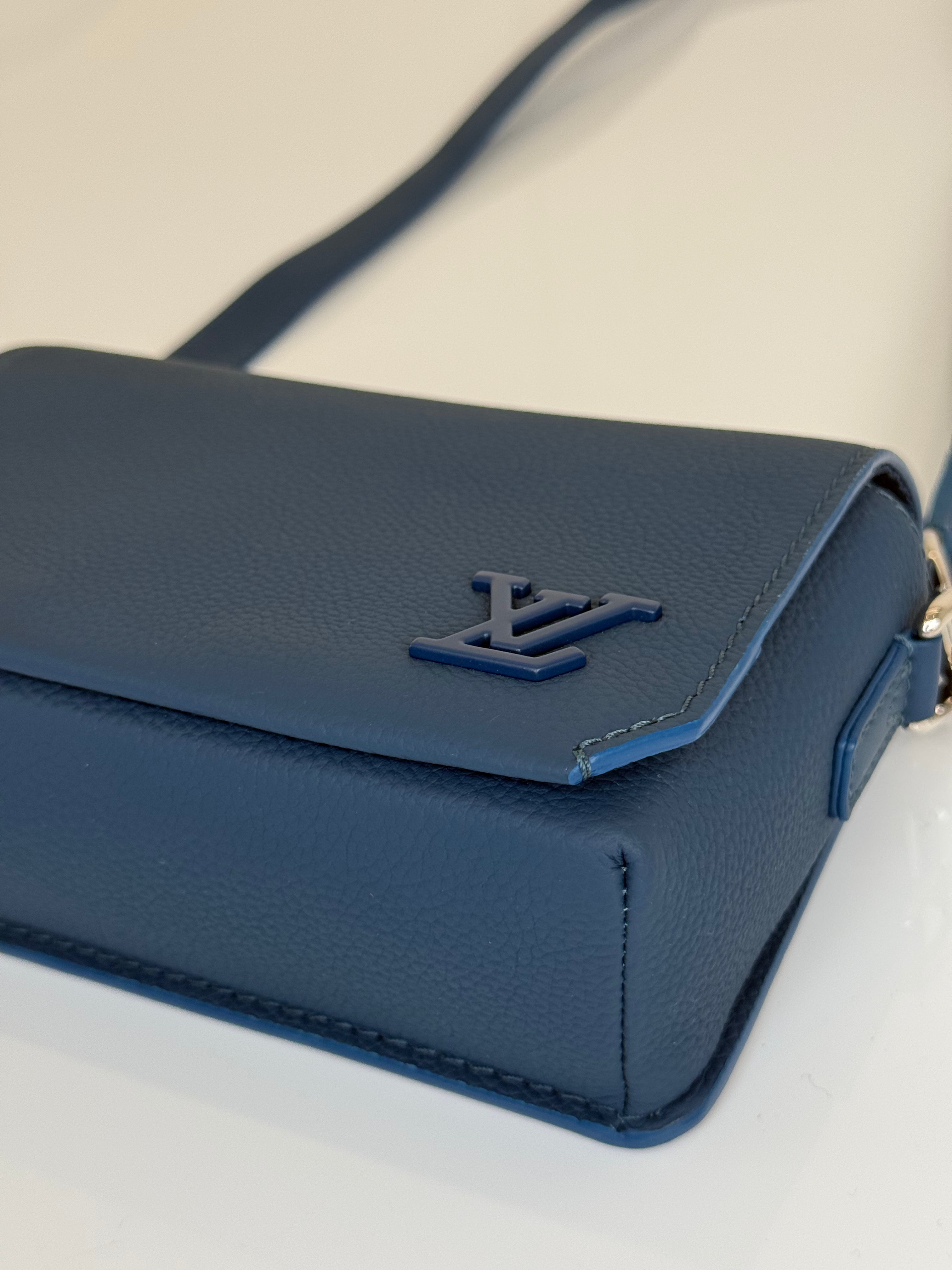 Louis Vuitton Fastline Takeoff Messenger Bag Atlantic Blue Cowhide Leather