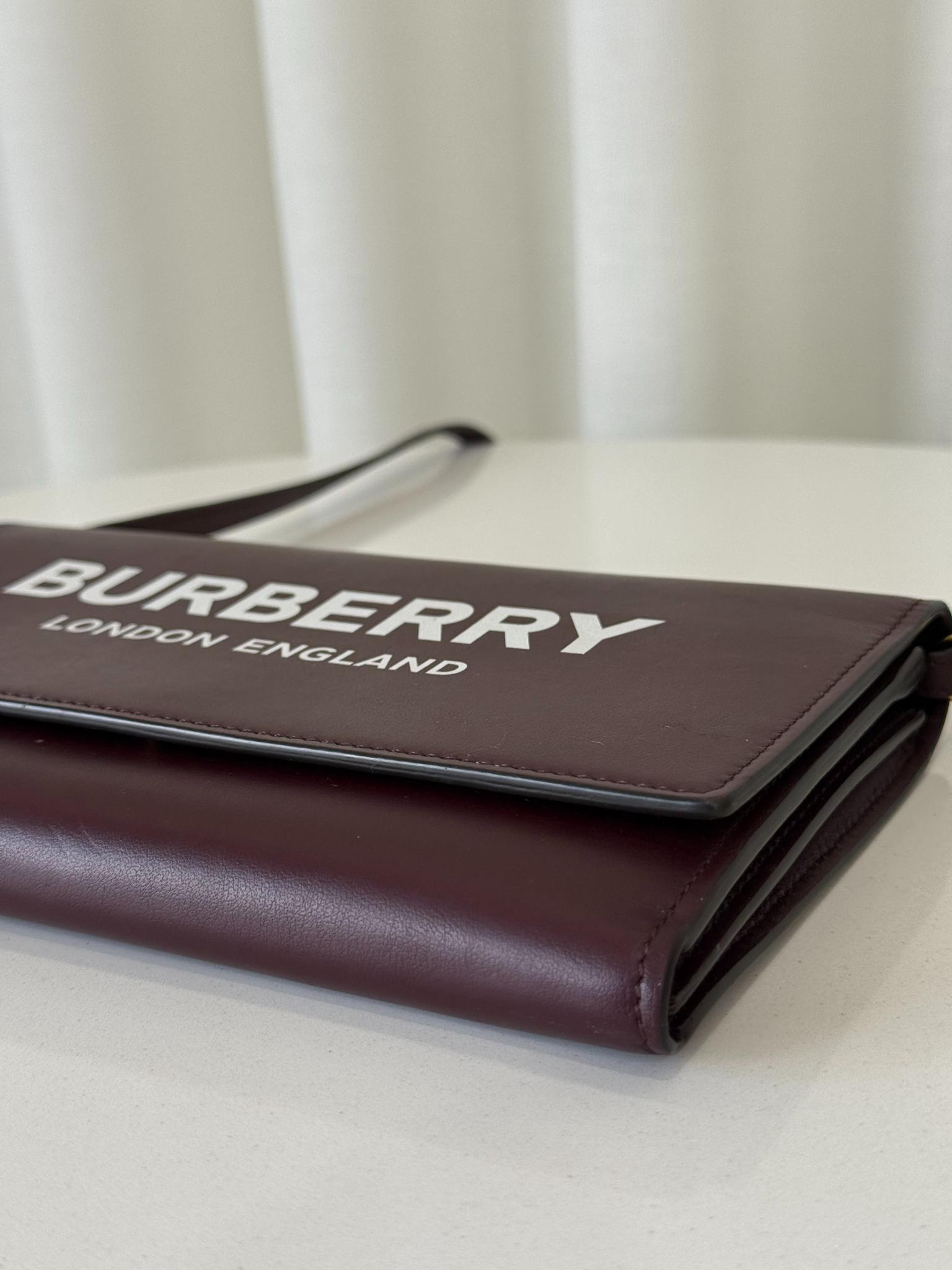 Burberry Hazelmere Burgundy Leather Crossbody Bag