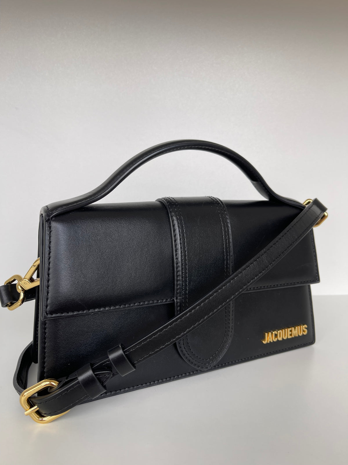 Jacquemus Le Grand Bambino Leather Bag in Black