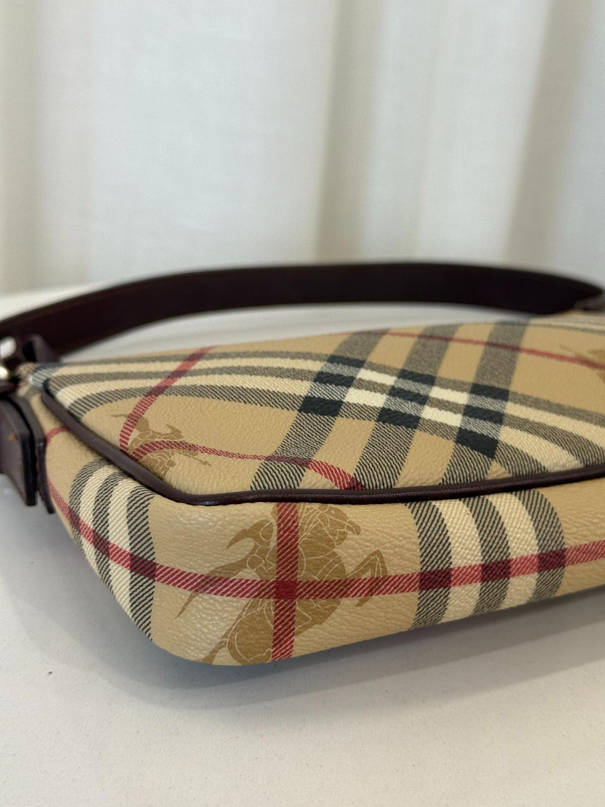 Burberry Haymarket Brown Check Pochette Bag