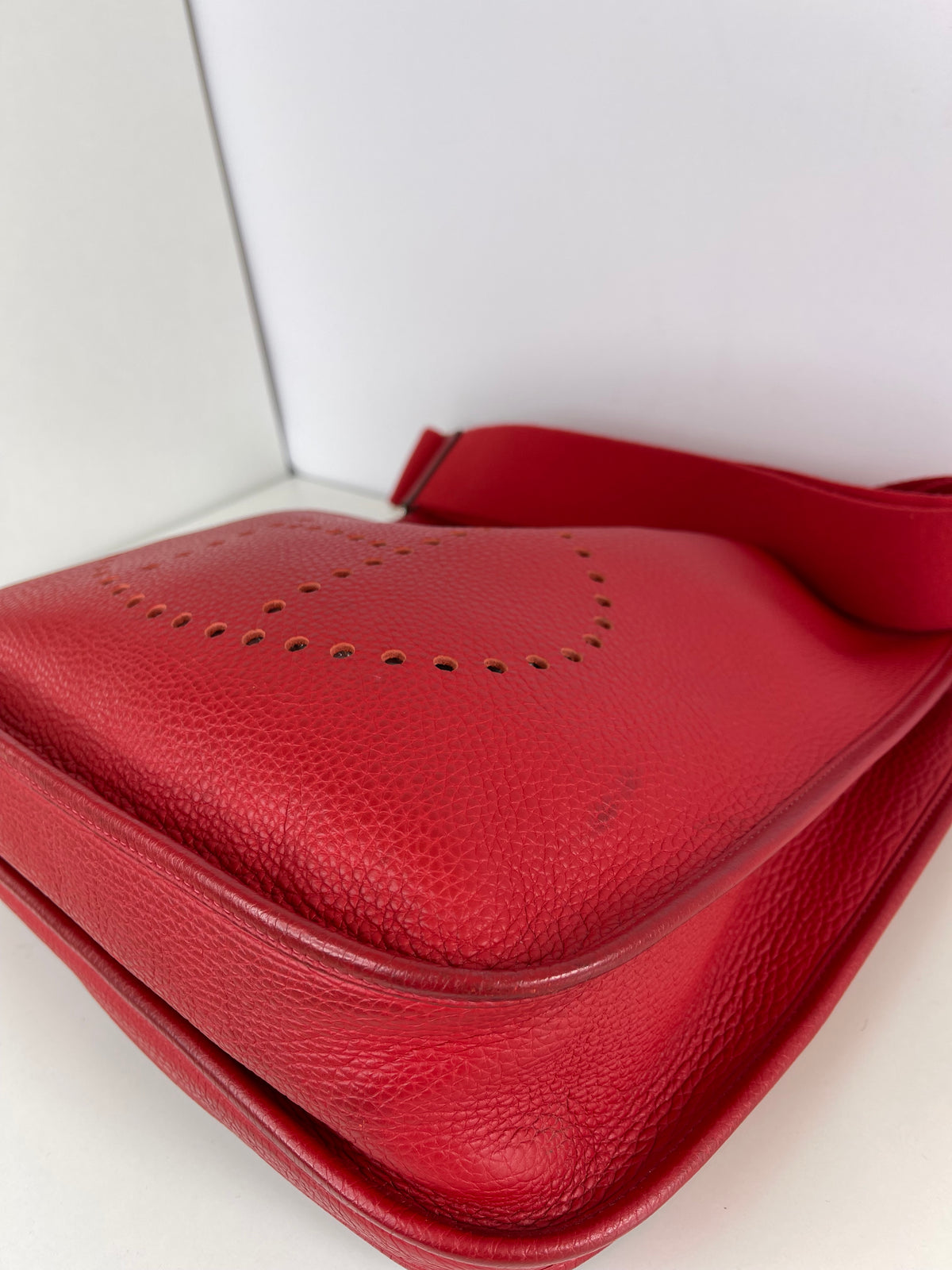 Hermès Evelyne III GM in Red Clemence Leather