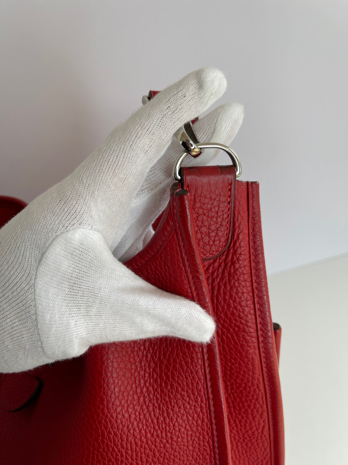 Hermès Evelyne III GM in Red Clemence Leather