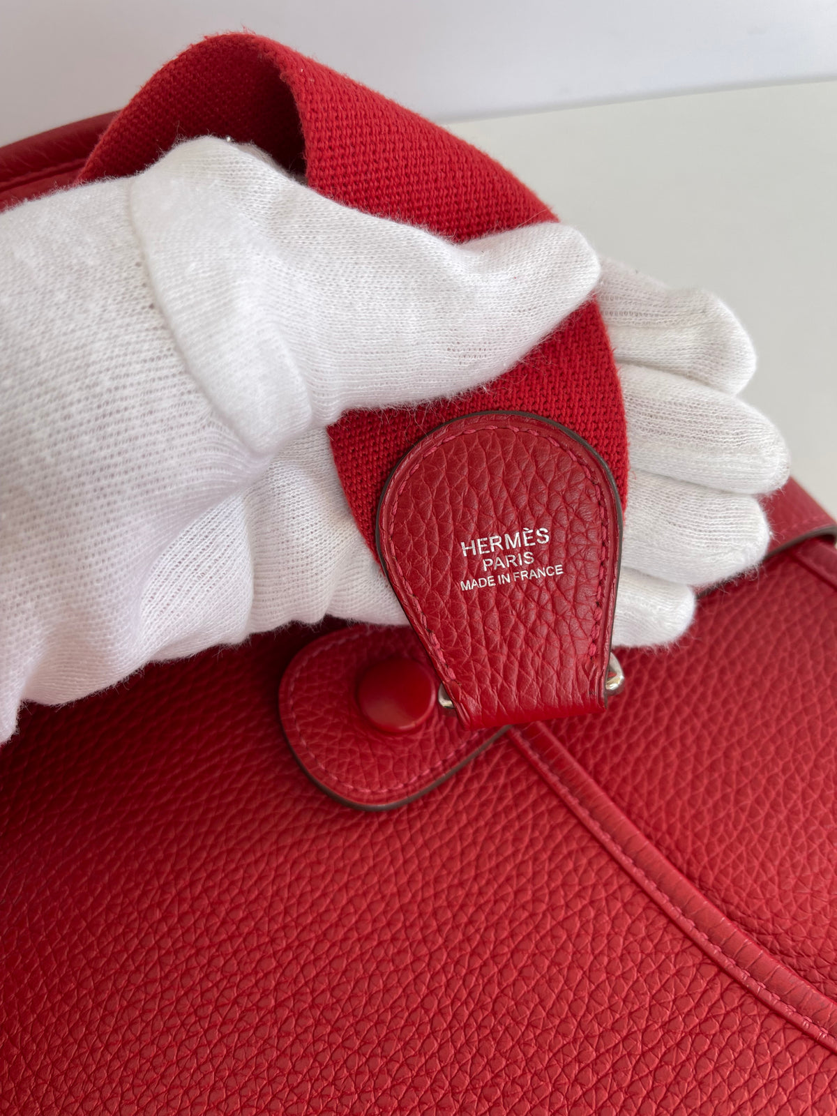Hermès Evelyne III GM in Red Clemence Leather