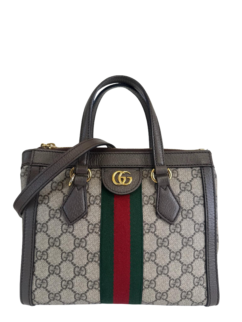 Gucci Beige/Ebony GG Supreme Ophidia Small Tote Bag