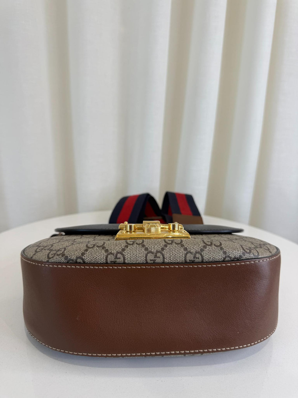 Gucci Beige GG Supreme Coated Canvas Padlock Crossbody Bag