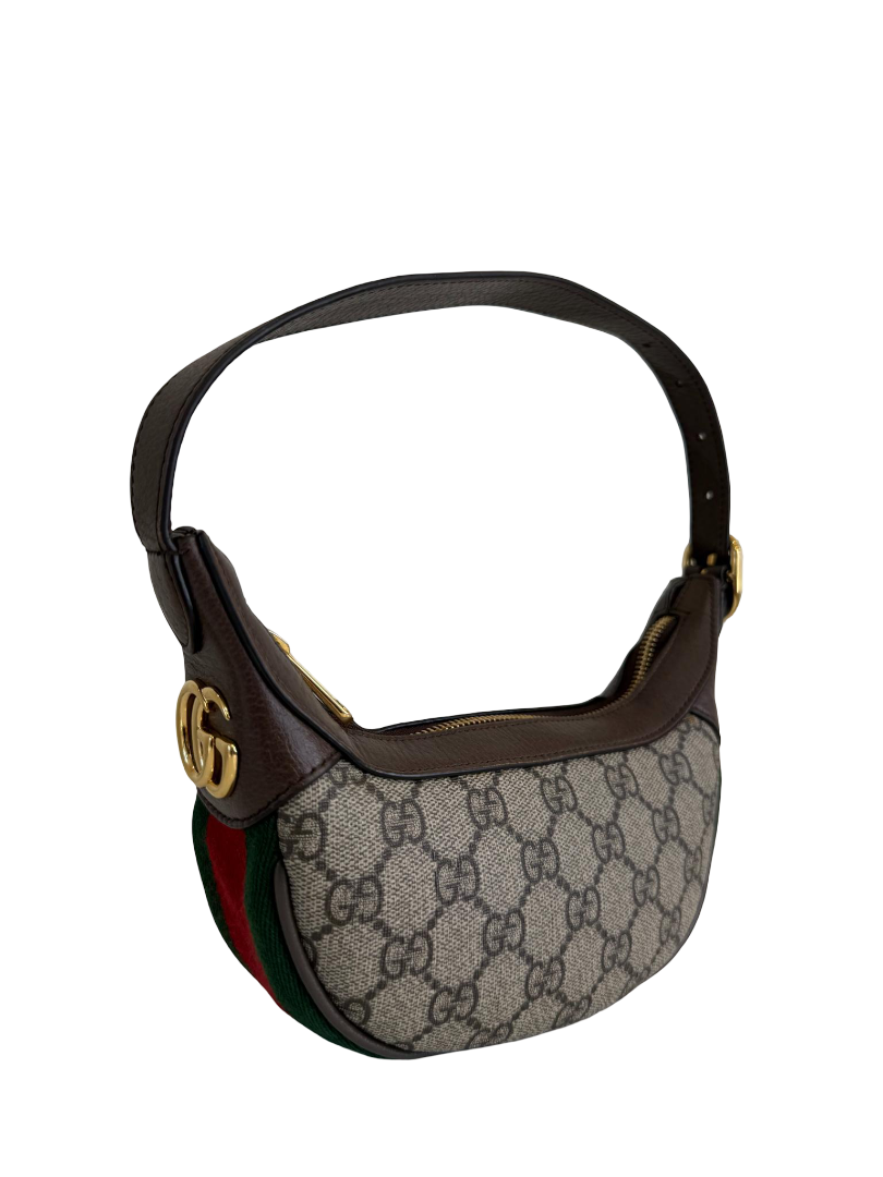 Gucci Ophidia Beige/Ebony GG Supreme Canvas Mini Shoulder Bag