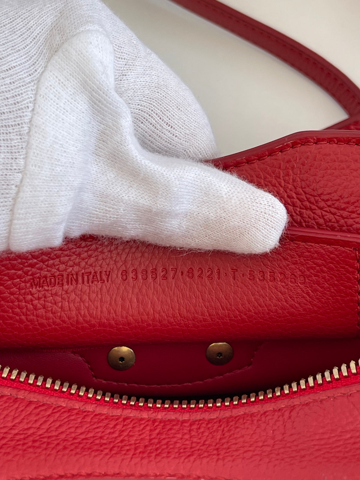 Balenciaga Red Grained Calfskin Leather Neo Classic Nano City Bag