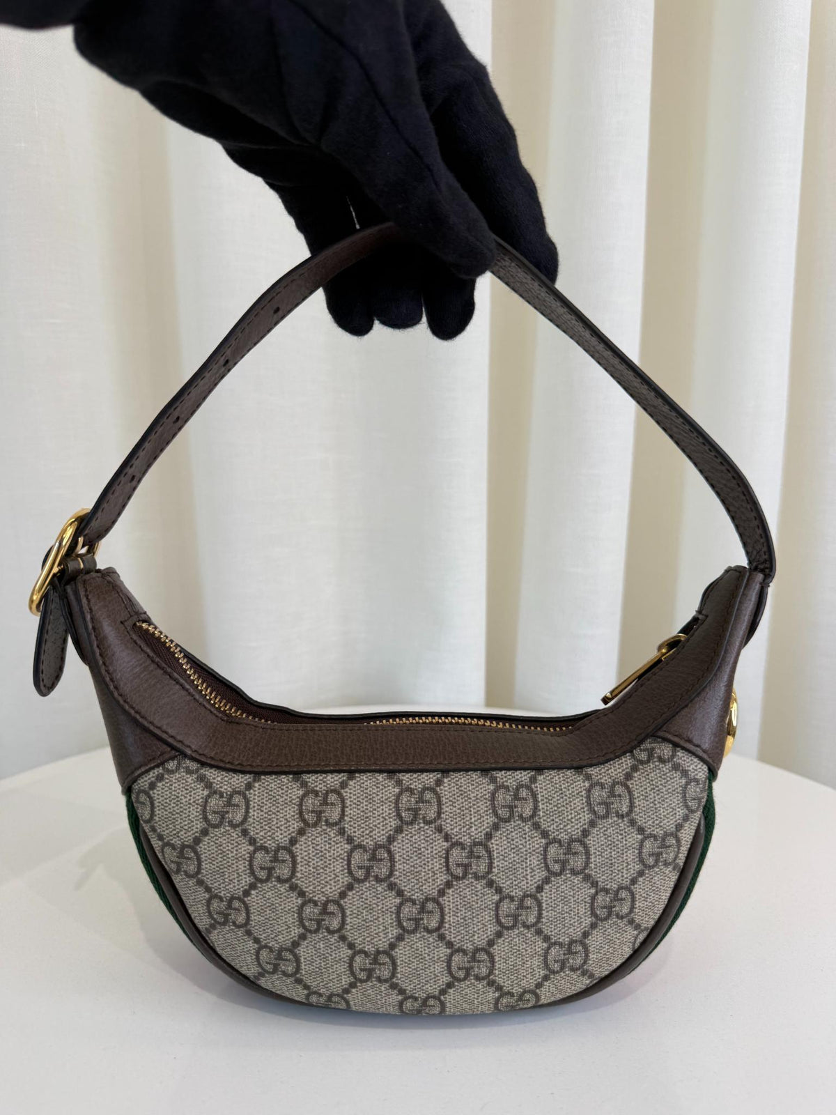 Gucci Ophidia Beige/Ebony GG Supreme Canvas Mini Shoulder Bag