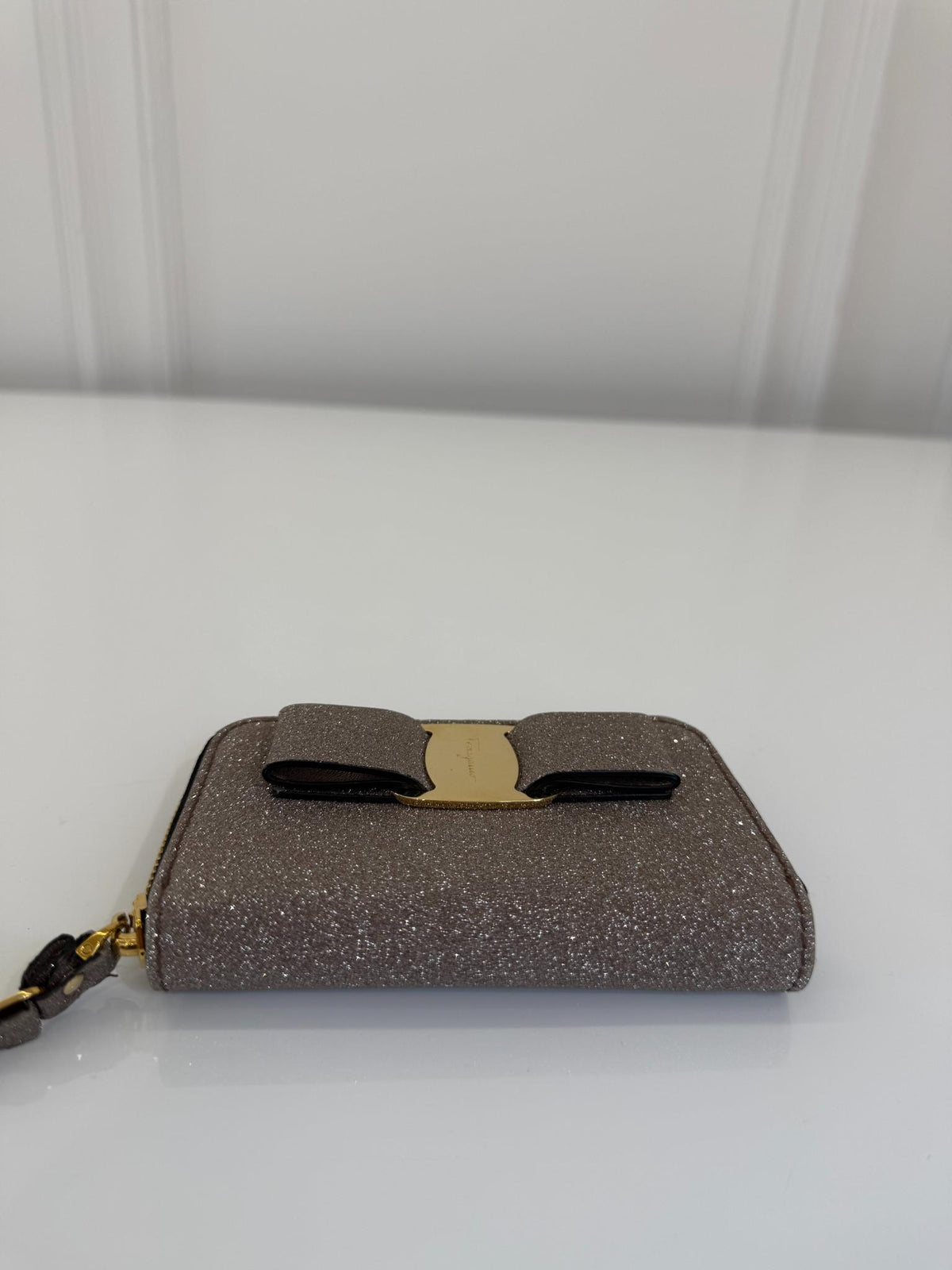Salvatore Ferragamo Vara Ribbon Glitter Coin Wallet